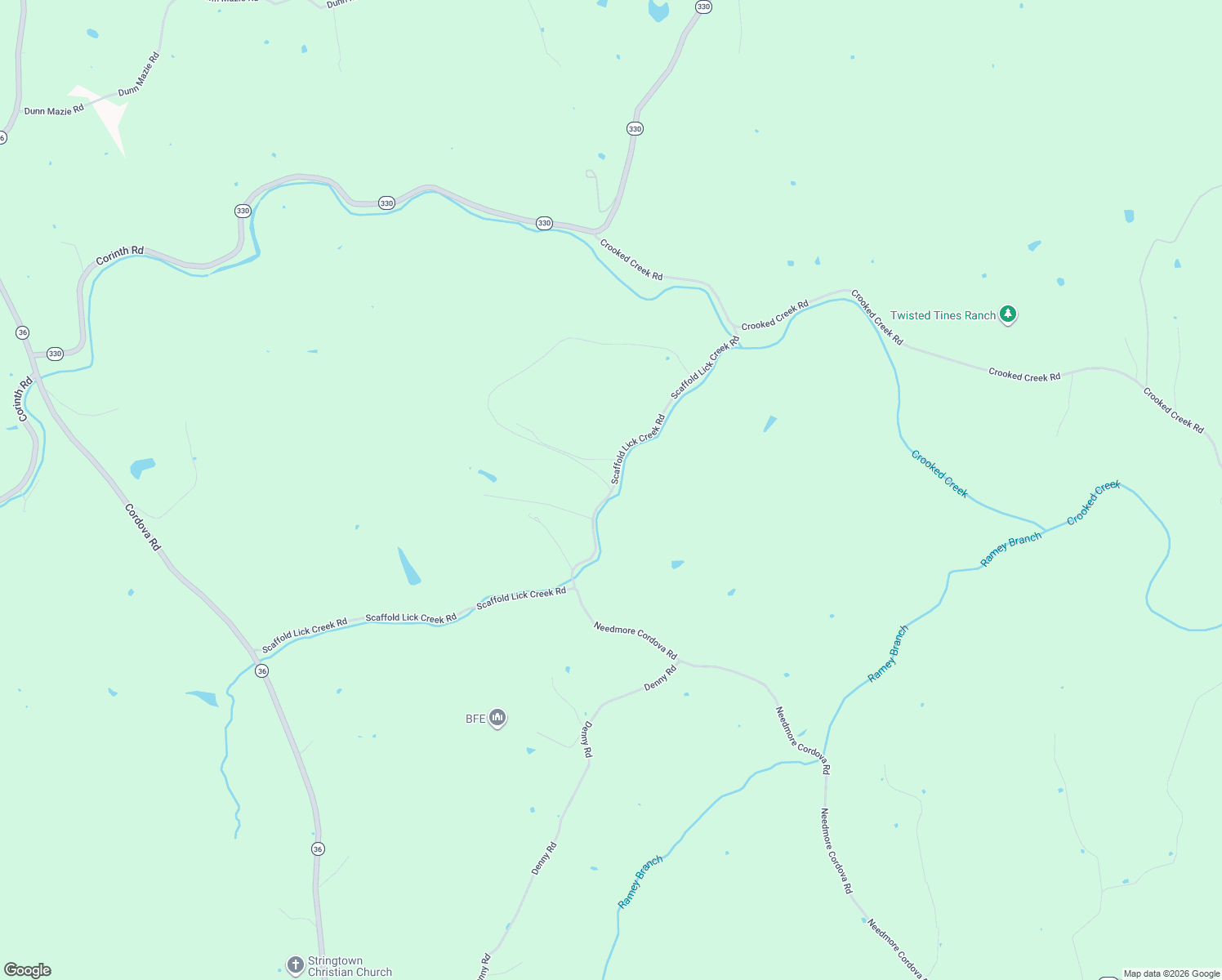 map of restaurants, bars, coffee shops, grocery stores, and more near 1270 Scaffold Lick Creek Road in Berry