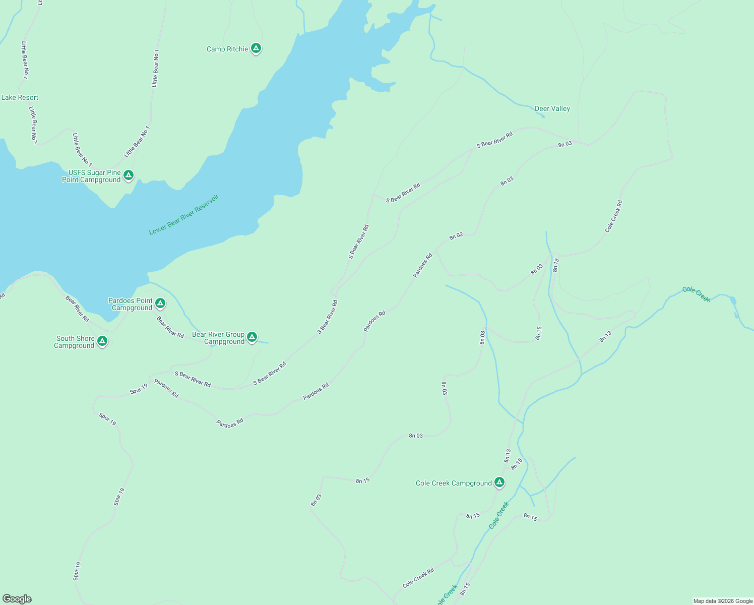 map of restaurants, bars, coffee shops, grocery stores, and more near 18161 Pardoes Road in Pioneer