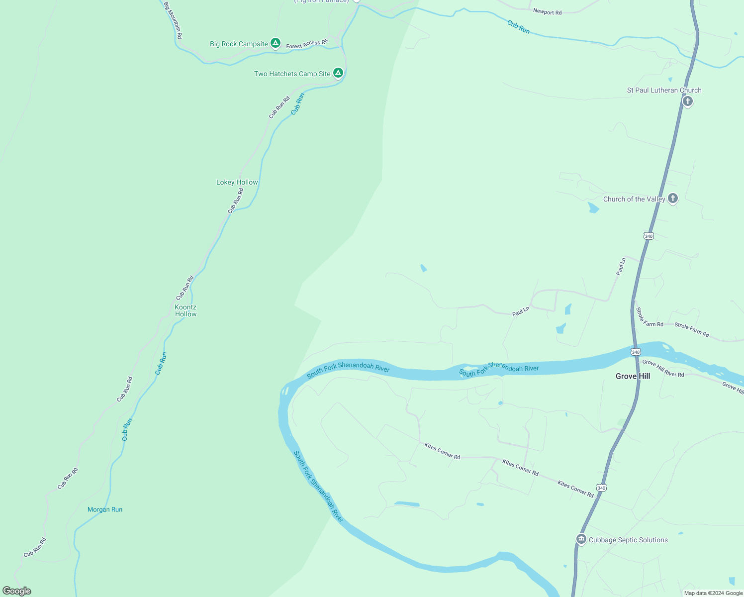 map of restaurants, bars, coffee shops, grocery stores, and more near in Shenandoah