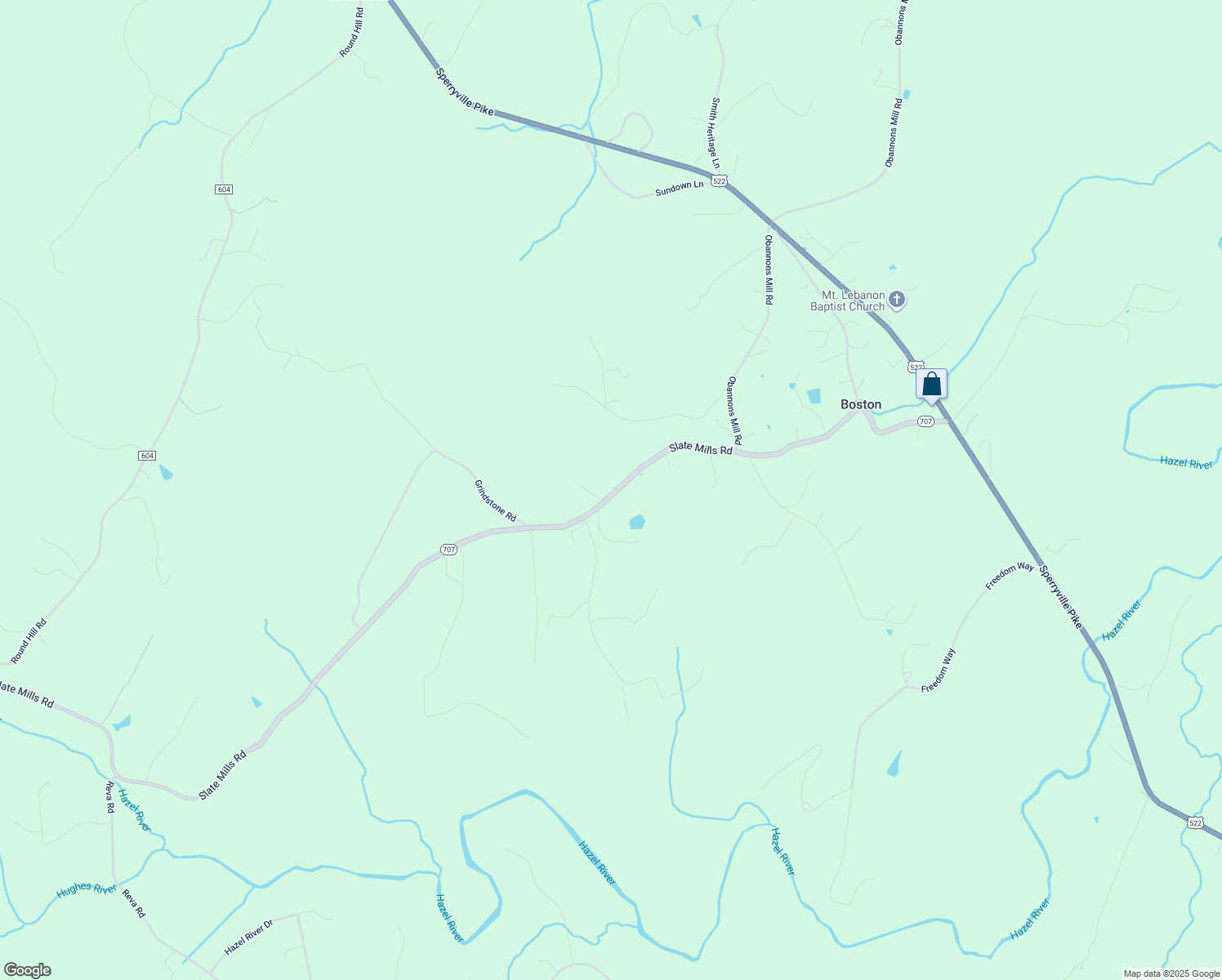 map of restaurants, bars, coffee shops, grocery stores, and more near 5193 Slate Mills Road in Boston