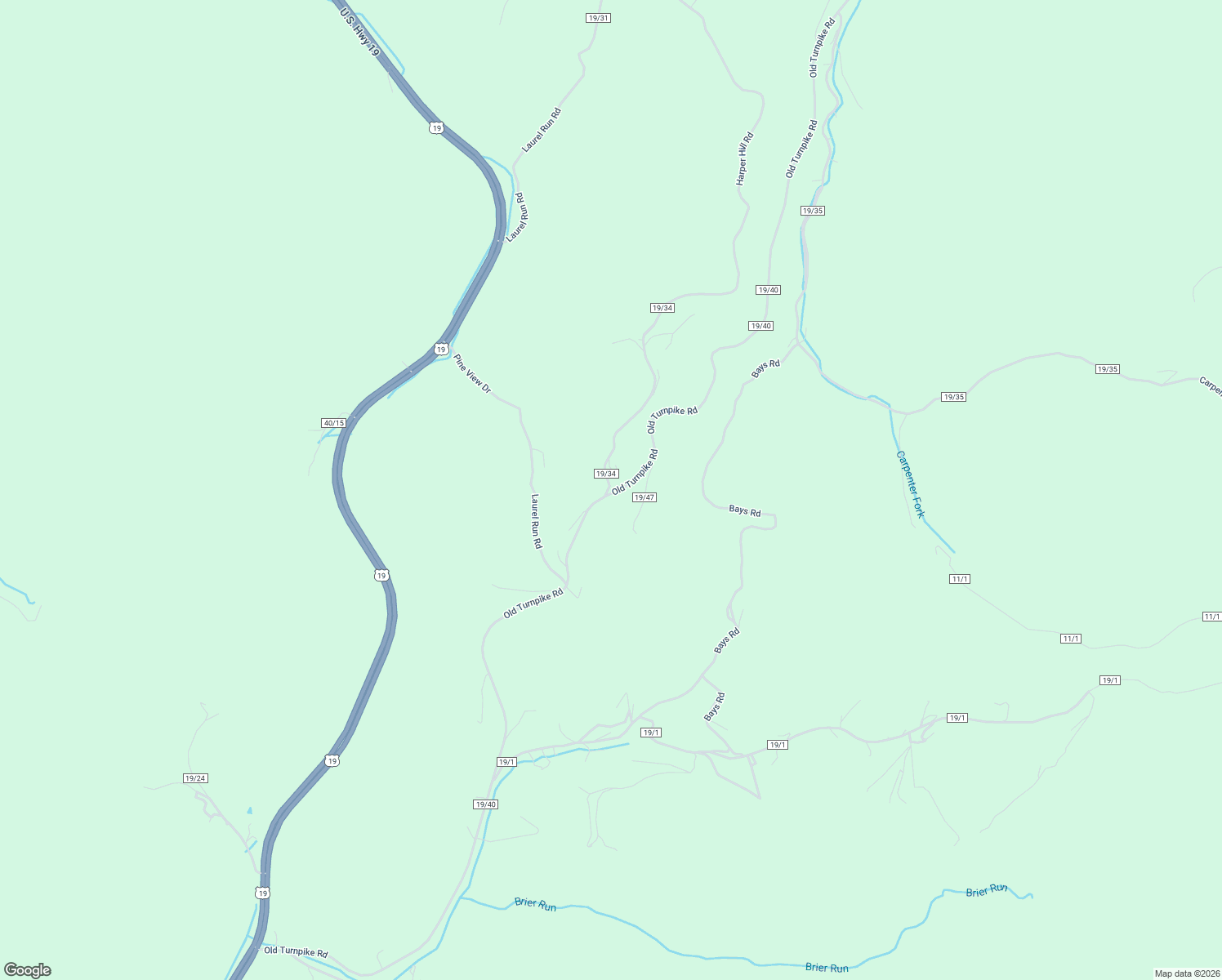 map of restaurants, bars, coffee shops, grocery stores, and more near 10482 County Route 19/34 in Birch River