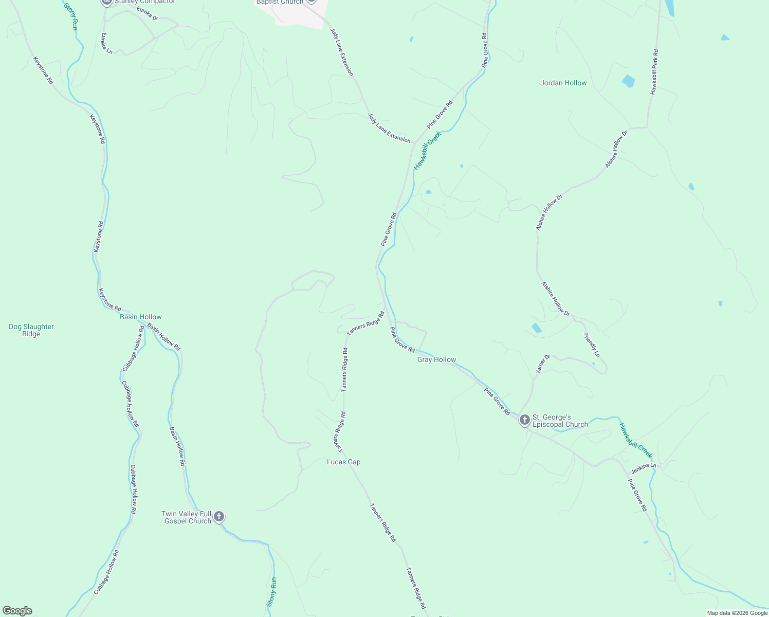 map of restaurants, bars, coffee shops, grocery stores, and more near 290 Tanners Ridge Road in Stanley