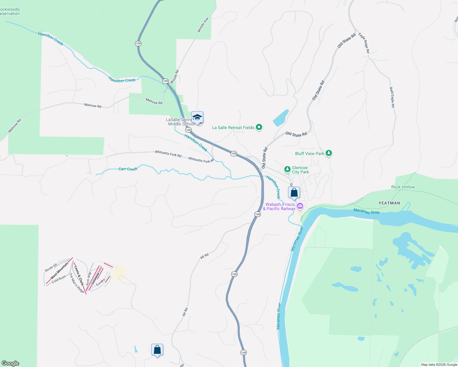 map of restaurants, bars, coffee shops, grocery stores, and more near 4031 Princeton Ridge Dr in Eureka