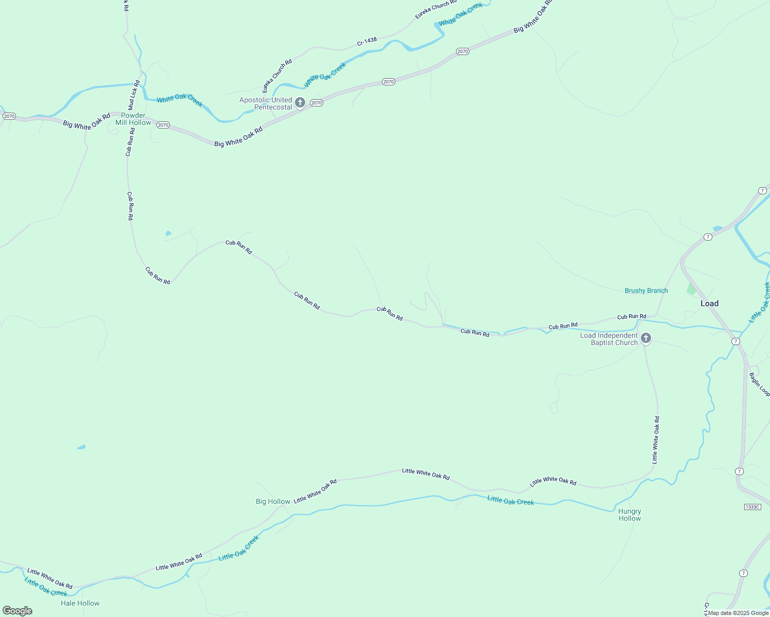 map of restaurants, bars, coffee shops, grocery stores, and more near Cub Run Rd in Greenup