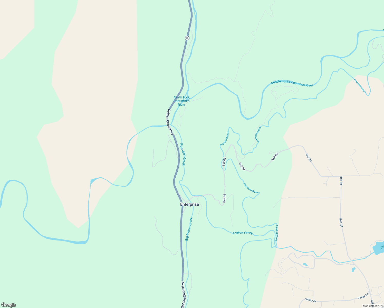 map of restaurants, bars, coffee shops, grocery stores, and more near 23503 California 49 in Plymouth