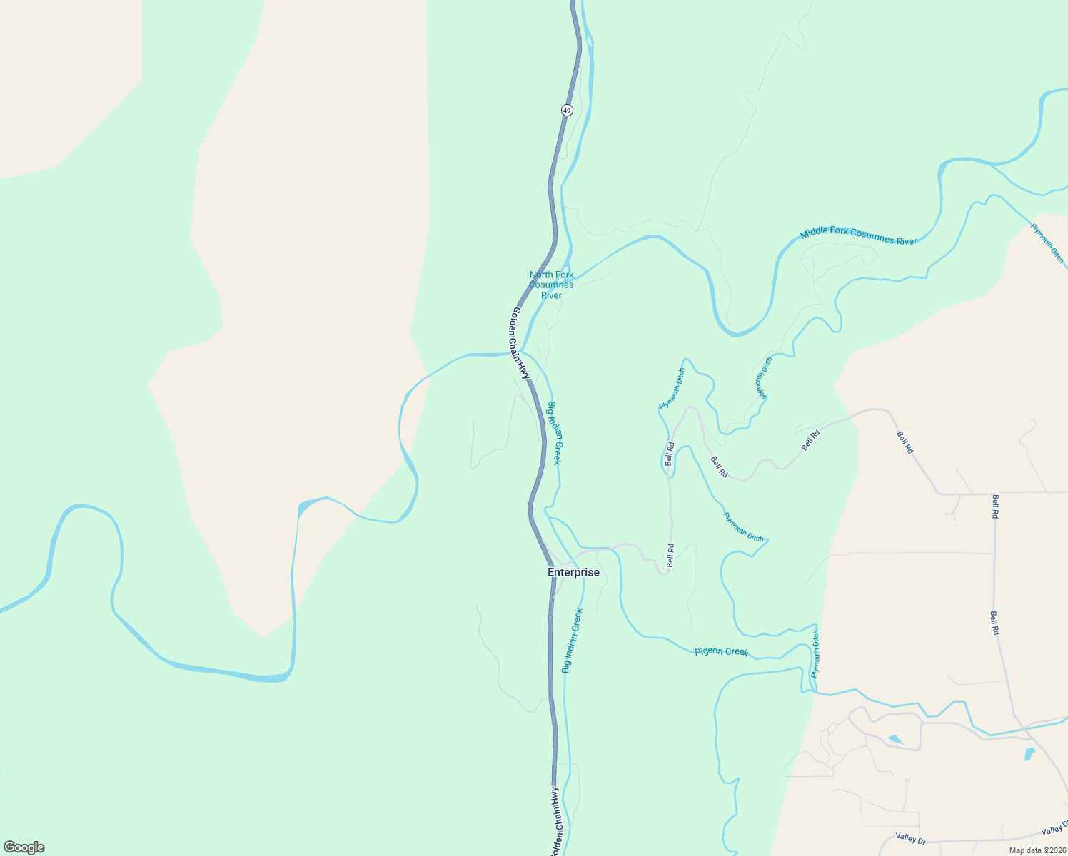 map of restaurants, bars, coffee shops, grocery stores, and more near 23503 California 49 in Plymouth