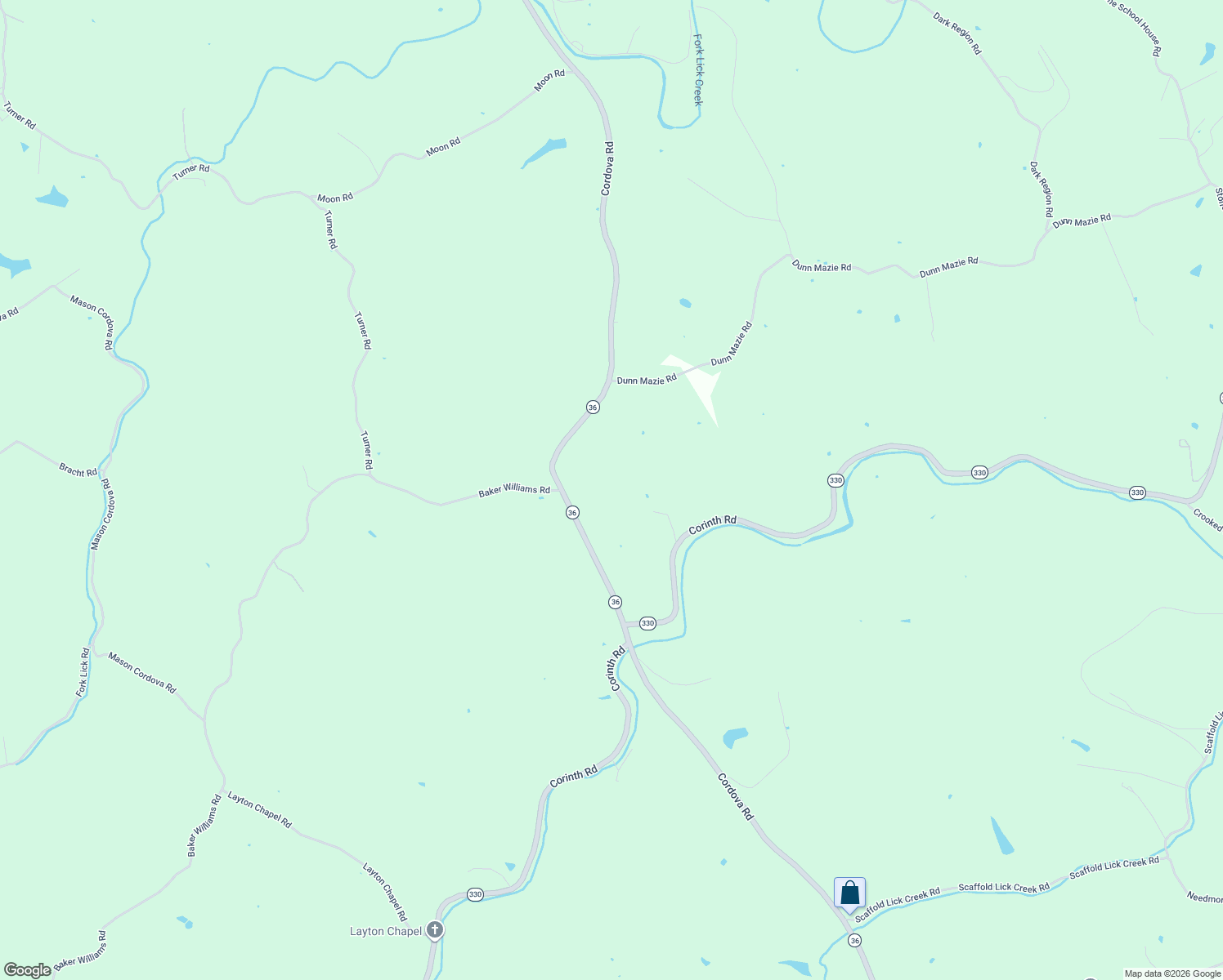 map of restaurants, bars, coffee shops, grocery stores, and more near 5910 Cordova Road in Corinth