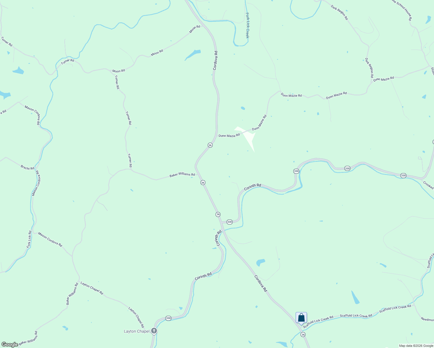 map of restaurants, bars, coffee shops, grocery stores, and more near 5910 Cordova Road in Corinth