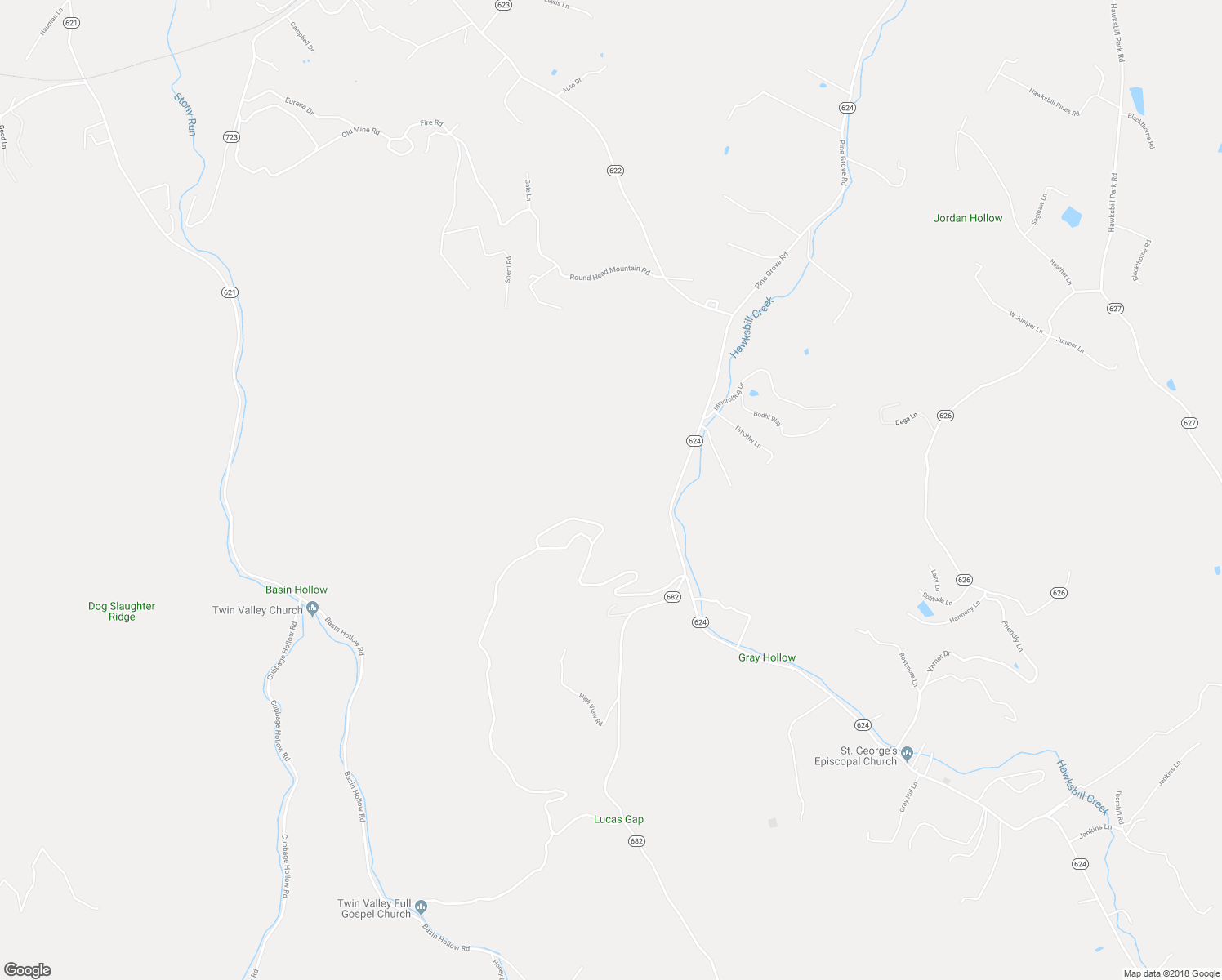 map of restaurants, bars, coffee shops, grocery stores, and more near Virginia 624 in Page County