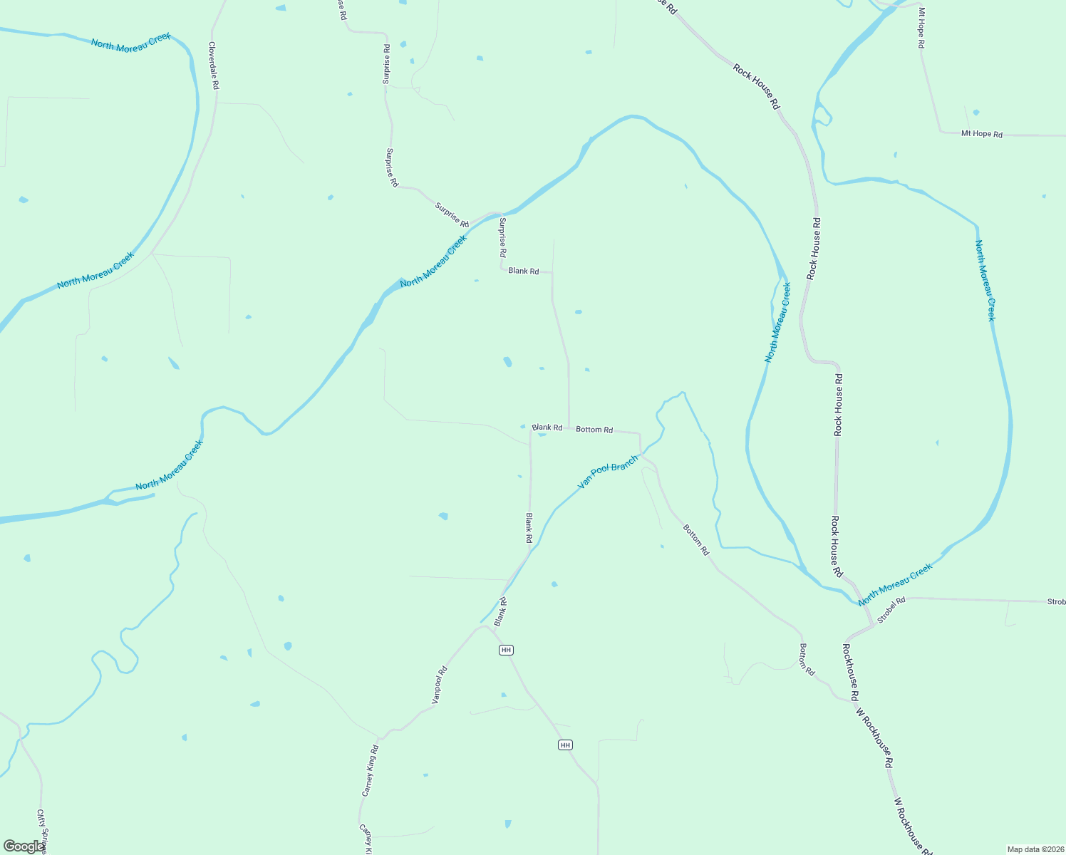 map of restaurants, bars, coffee shops, grocery stores, and more near Blank Road in Russellville