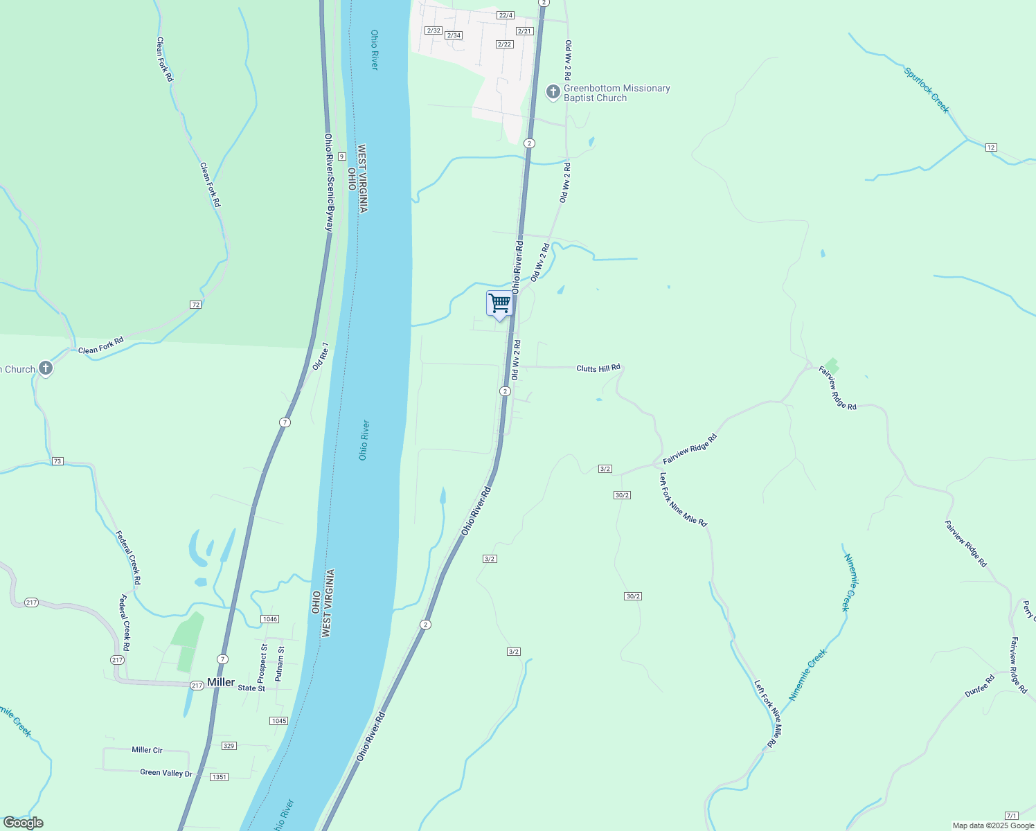 map of restaurants, bars, coffee shops, grocery stores, and more near 7765 Ohio River Road in Lesage