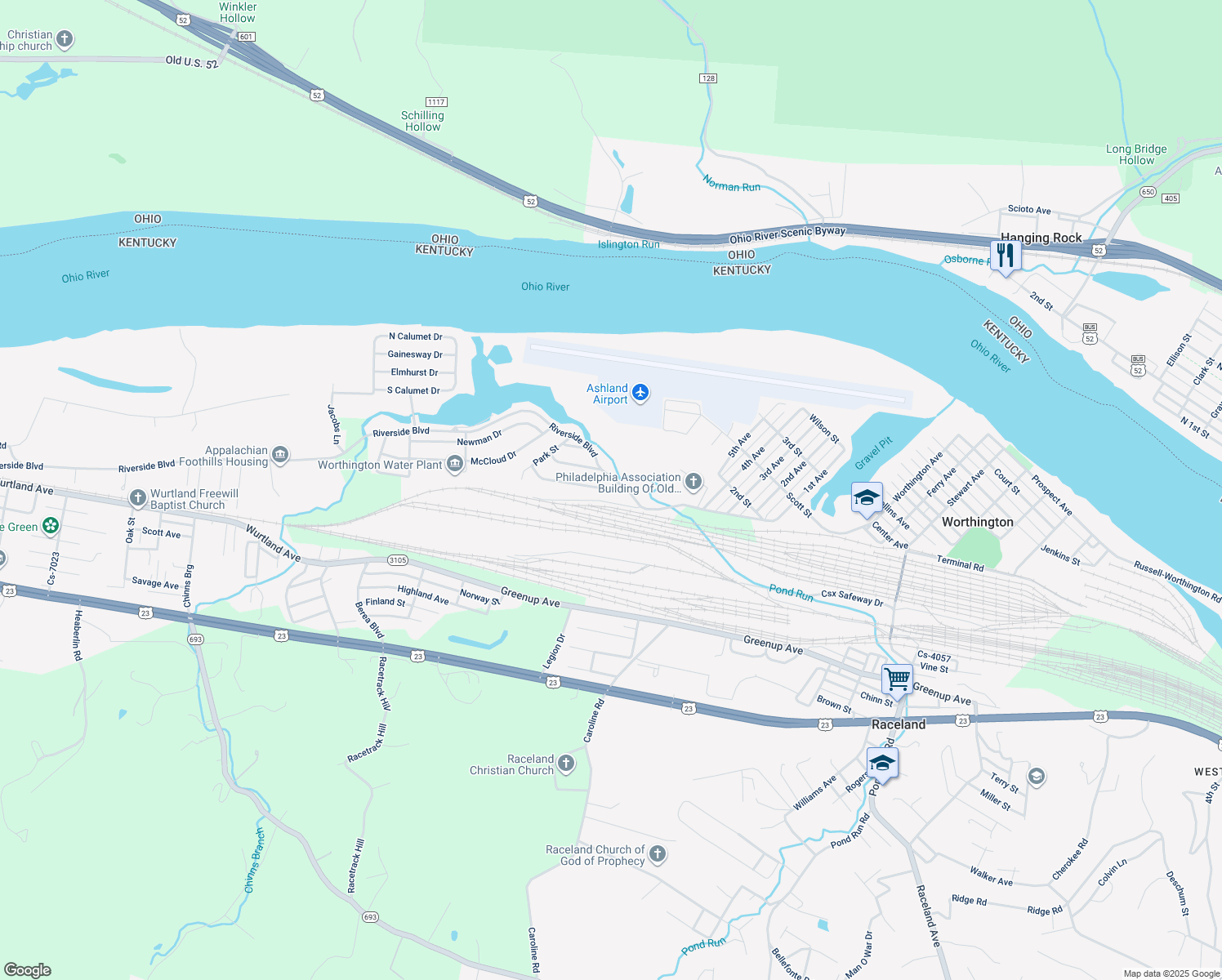 map of restaurants, bars, coffee shops, grocery stores, and more near 866 Cheryl Ann Ct in Worthington