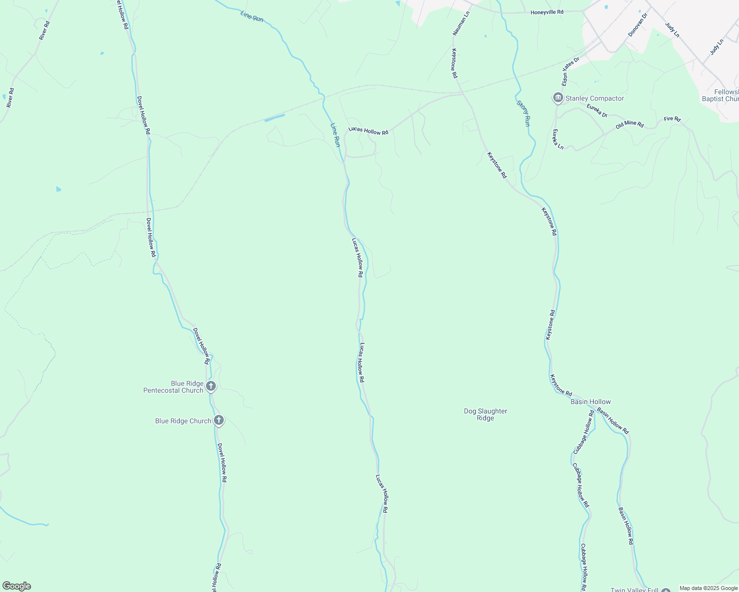 map of restaurants, bars, coffee shops, grocery stores, and more near 1585 Lucas Hollow Road in Stanley