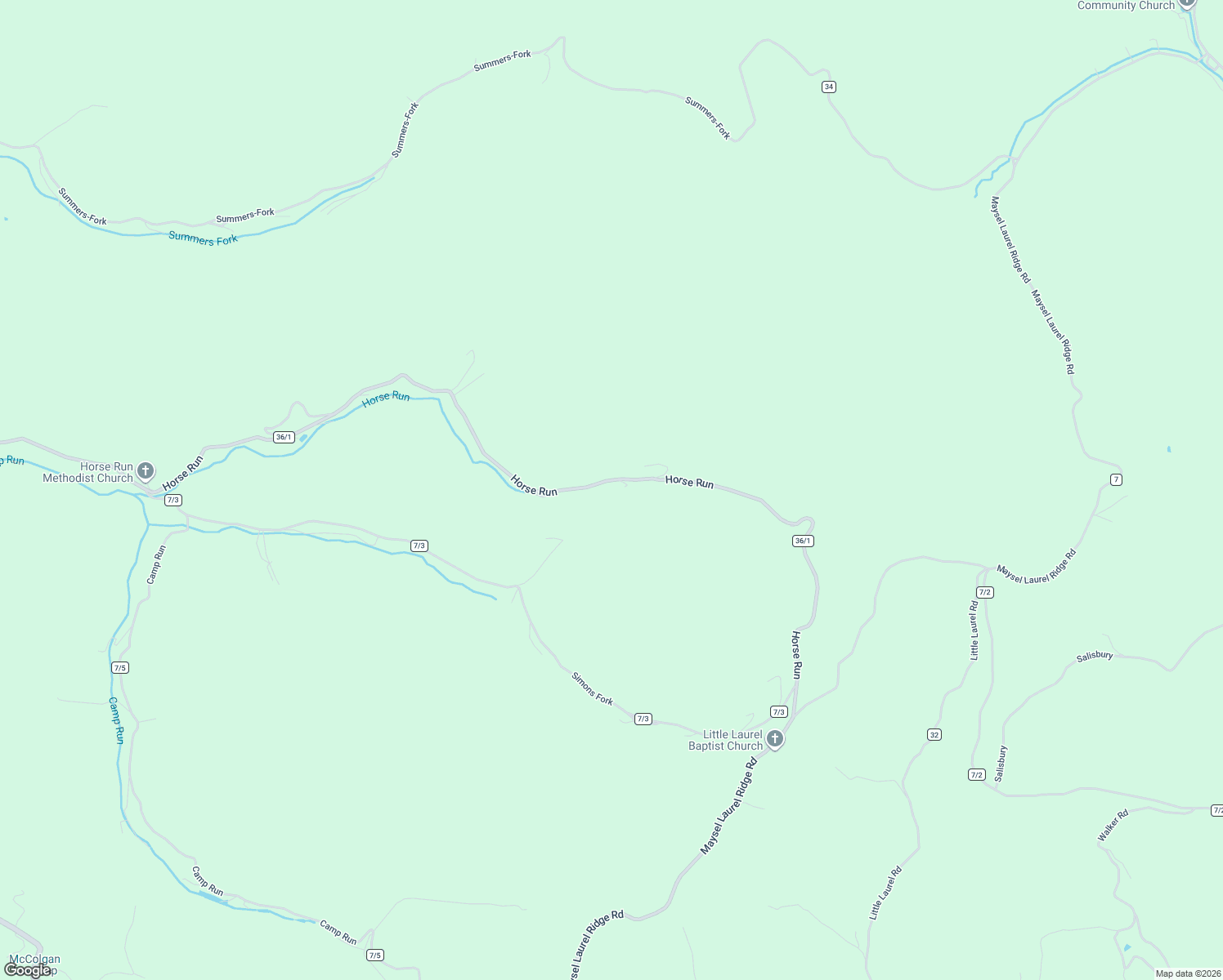 map of restaurants, bars, coffee shops, grocery stores, and more near 1600 Horse Fork Road in Wallback