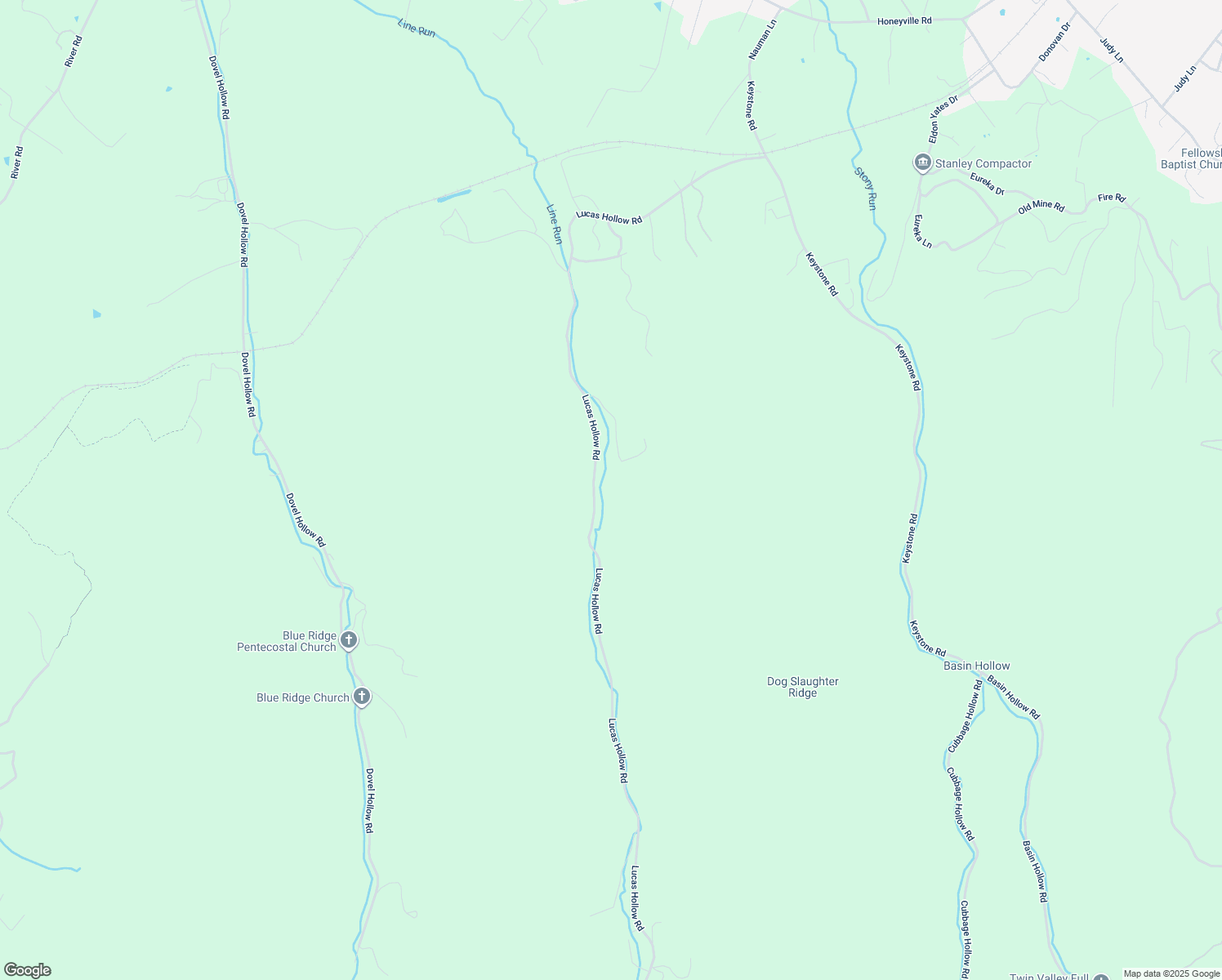 map of restaurants, bars, coffee shops, grocery stores, and more near 1585 Lucas Hollow Road in Stanley