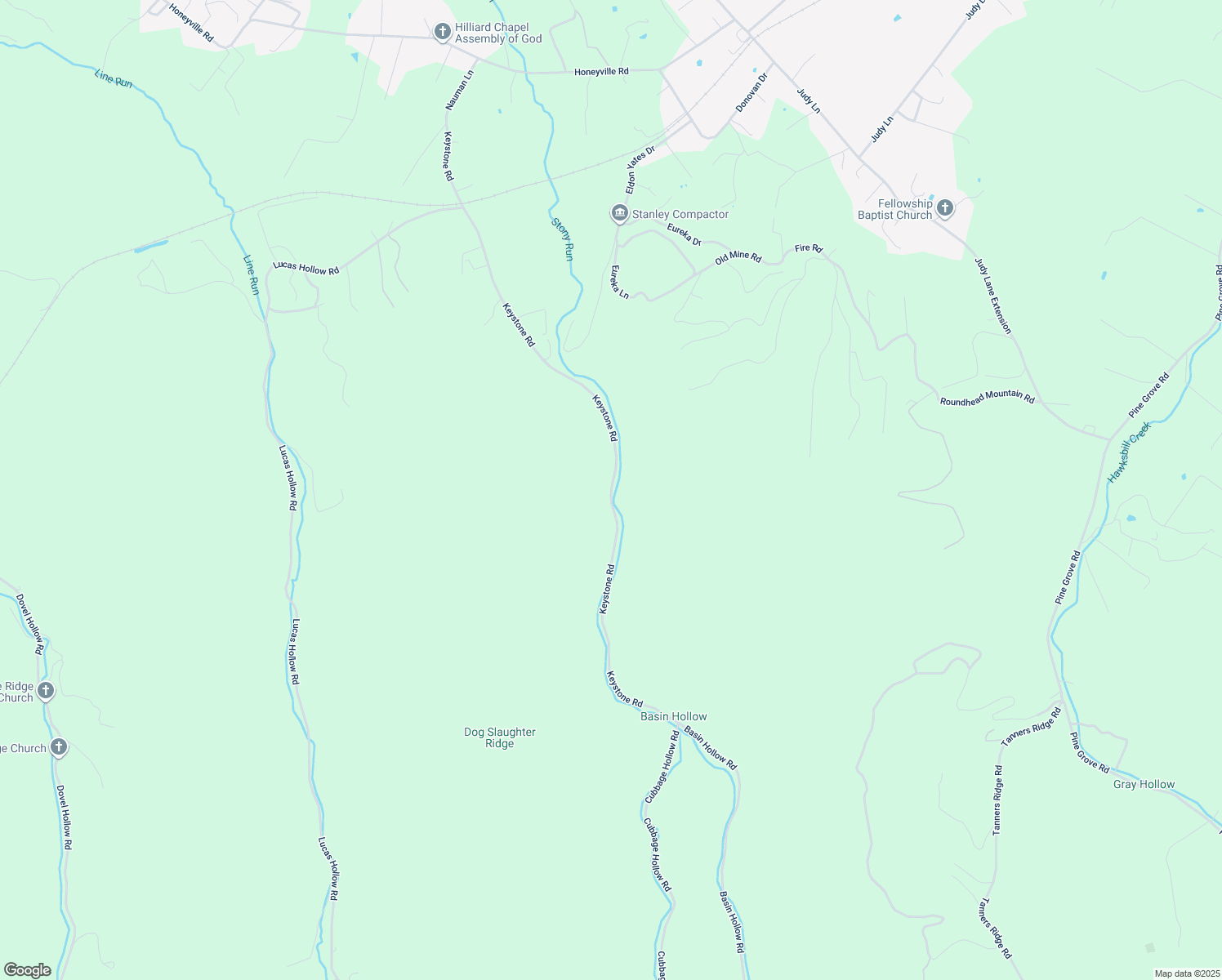 map of restaurants, bars, coffee shops, grocery stores, and more near 827 Keystone Road in Stanley