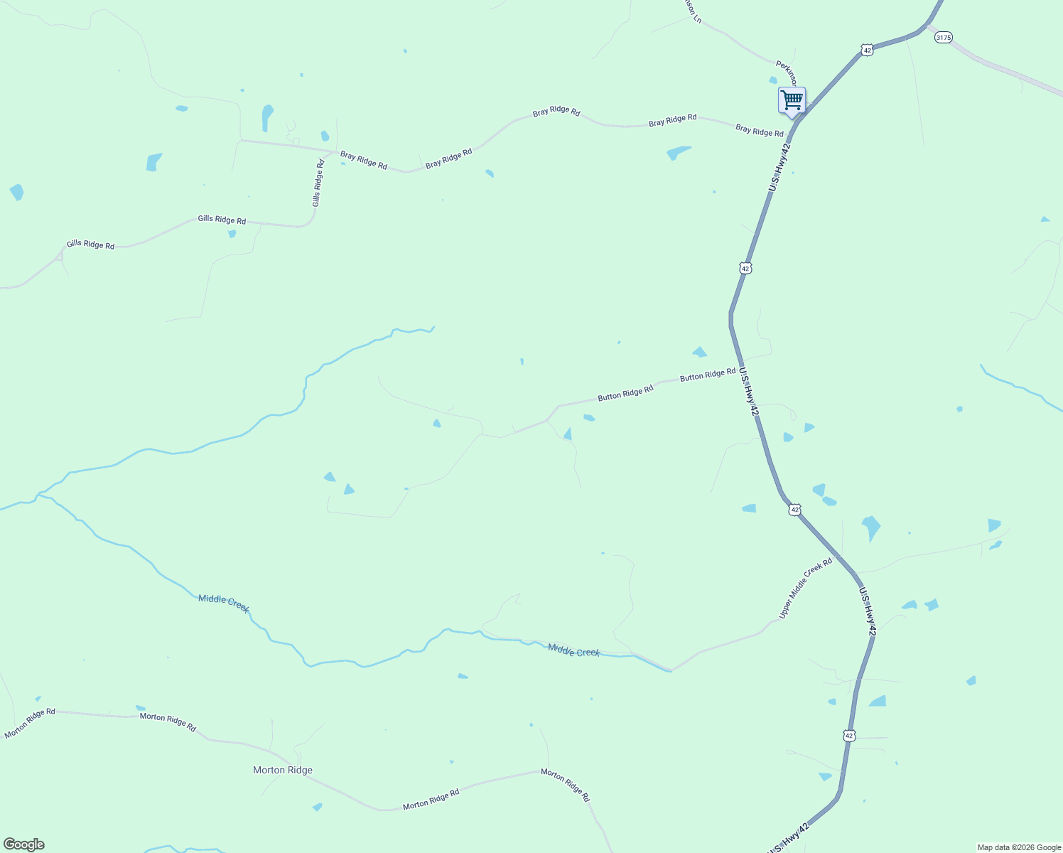 map of restaurants, bars, coffee shops, grocery stores, and more near 330 Button Ridge Road in Bedford