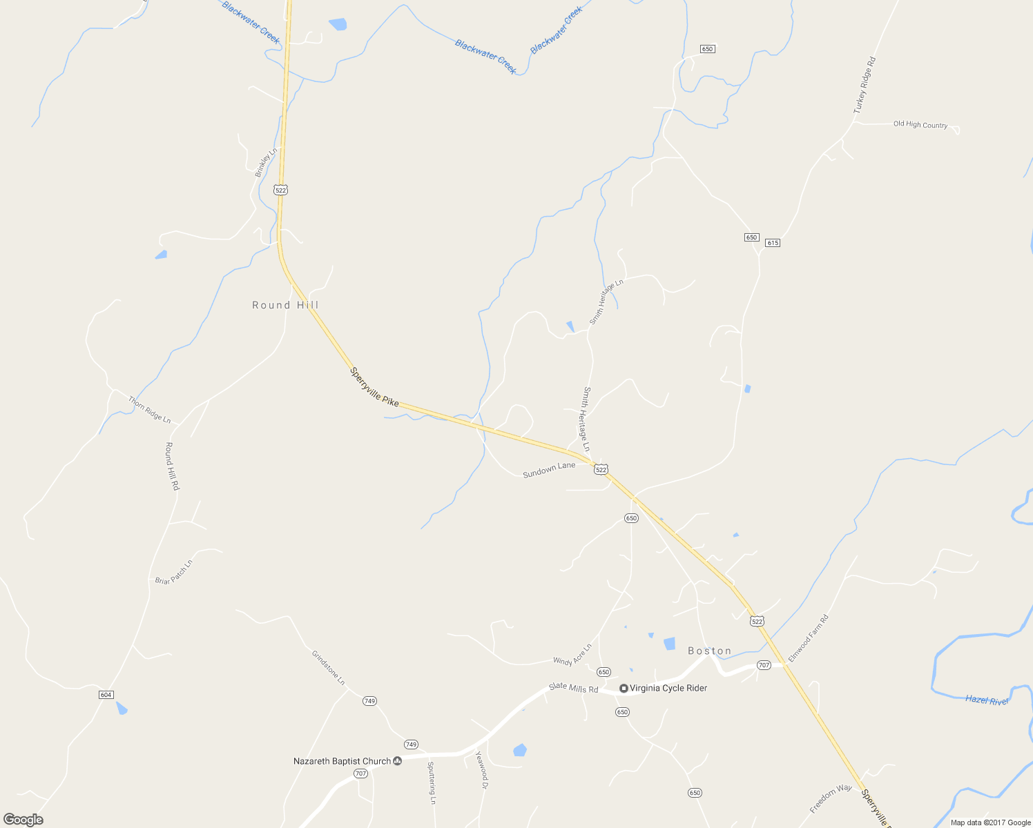 map of restaurants, bars, coffee shops, grocery stores, and more near 5438 Sperryville Pike in Boston