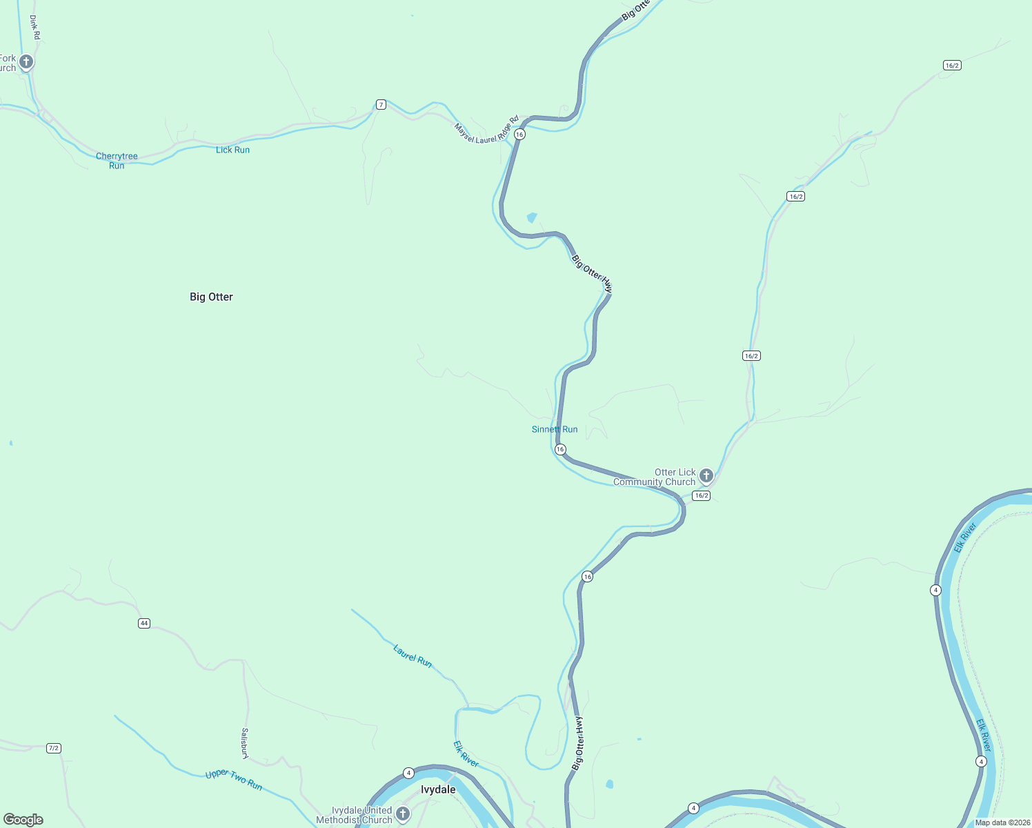map of restaurants, bars, coffee shops, grocery stores, and more near 2119 Big Otter Highway in Ivydale