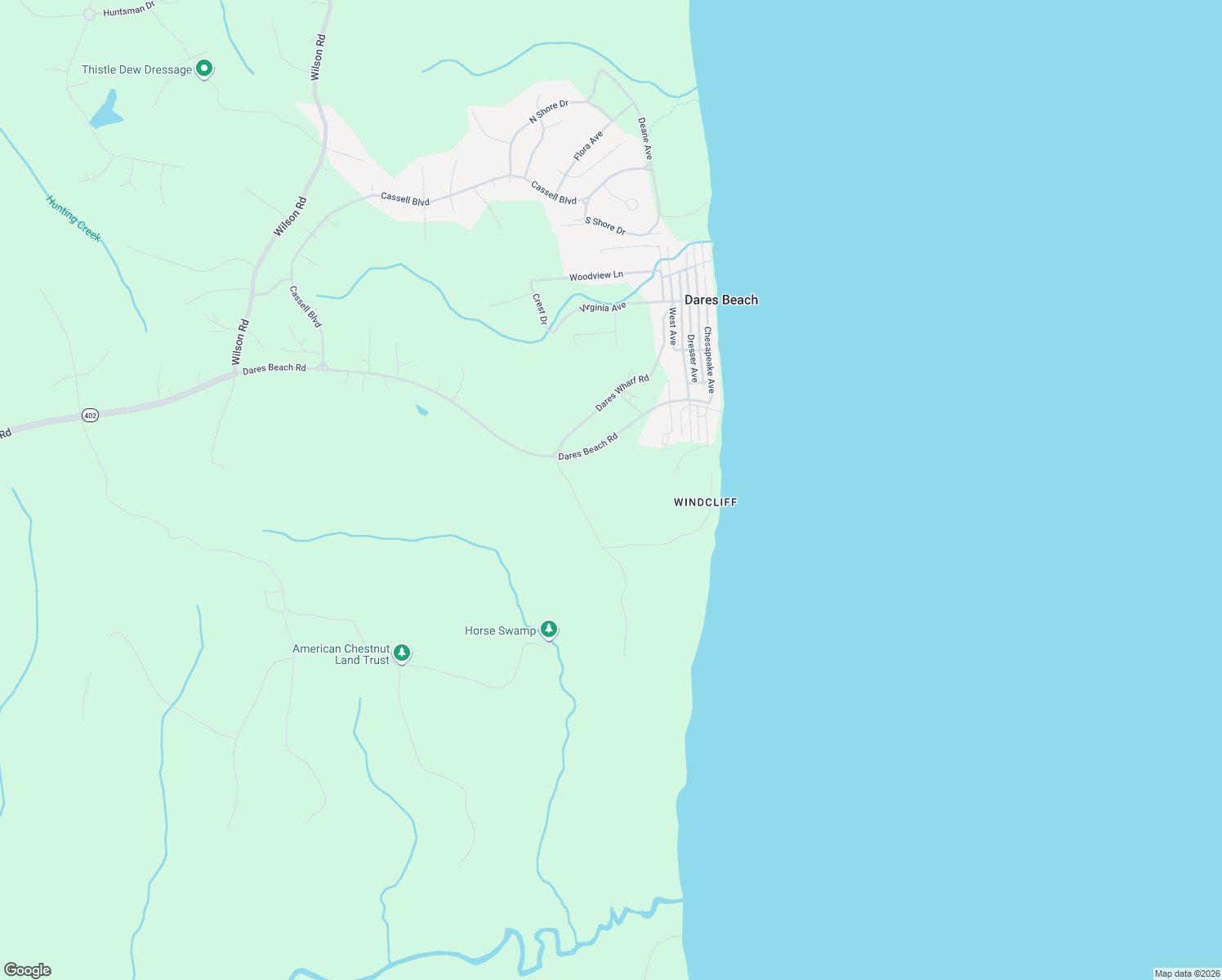 map of restaurants, bars, coffee shops, grocery stores, and more near 50 Goldstein Road in Prince Frederick