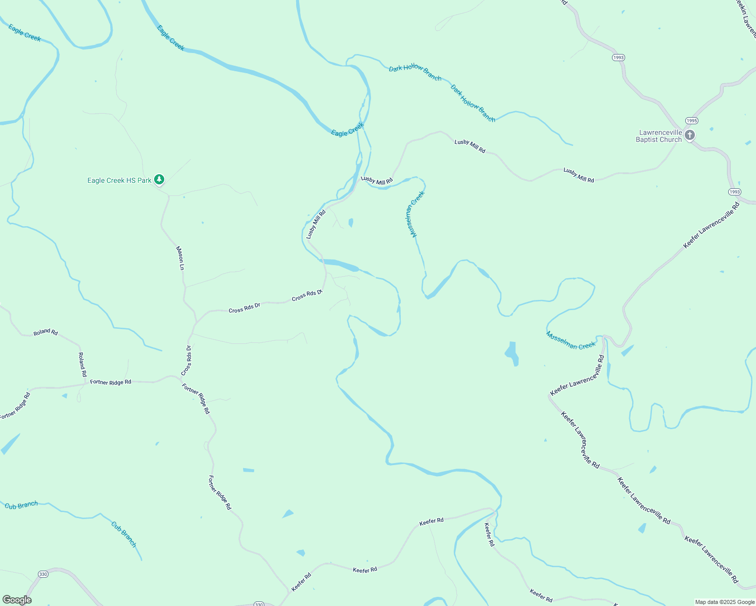 map of restaurants, bars, coffee shops, grocery stores, and more near in Lusby's Mill