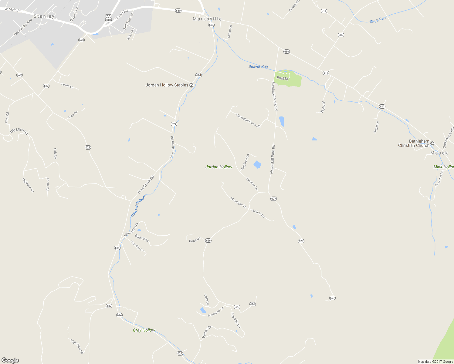 map of restaurants, bars, coffee shops, grocery stores, and more near 244 West Juniper Lane in Stanley