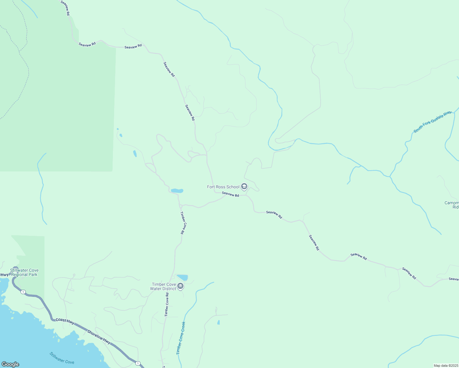 map of restaurants, bars, coffee shops, grocery stores, and more near 30700 Seaview Road in Cazadero