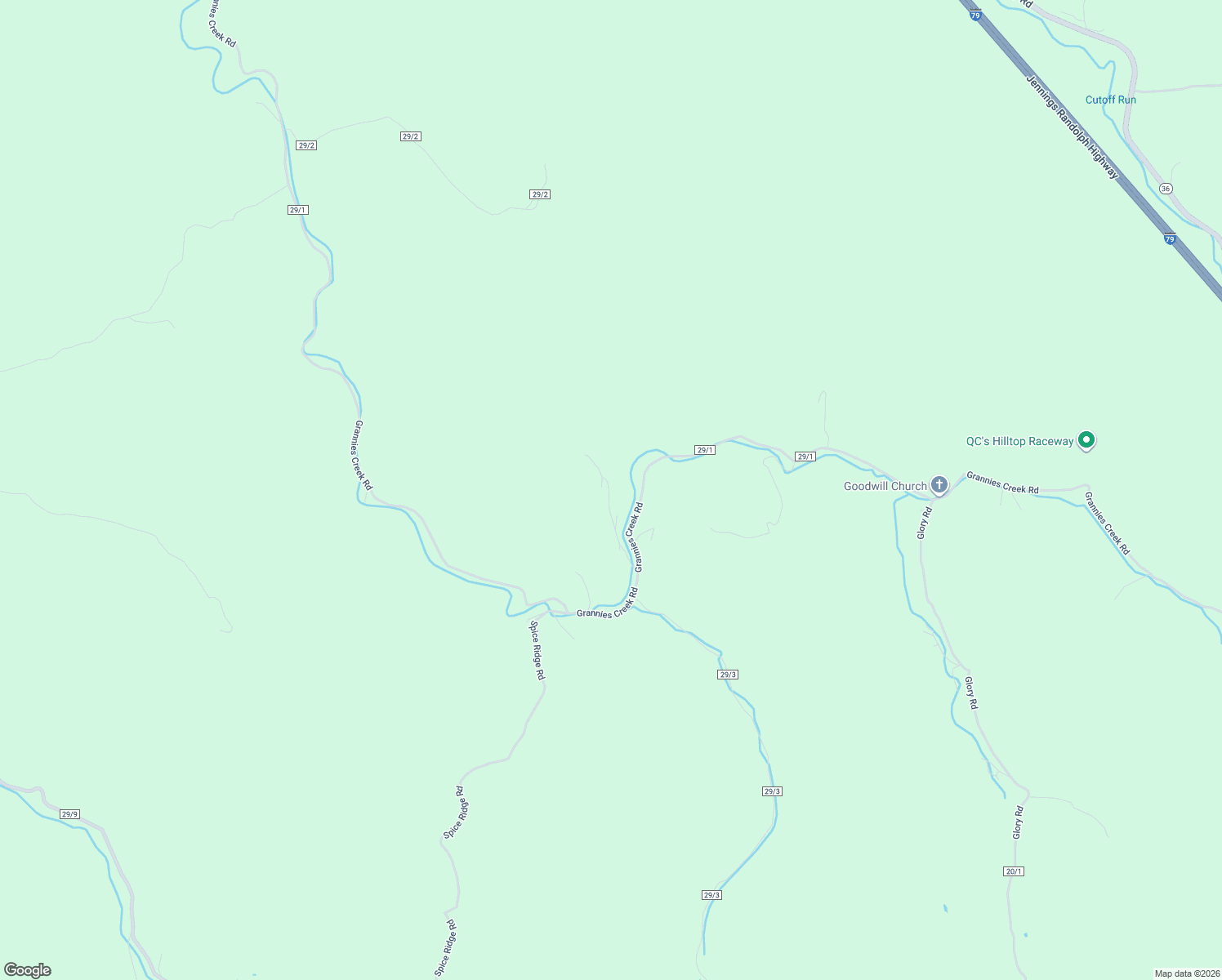 map of restaurants, bars, coffee shops, grocery stores, and more near Grannies Creek Road in Newton