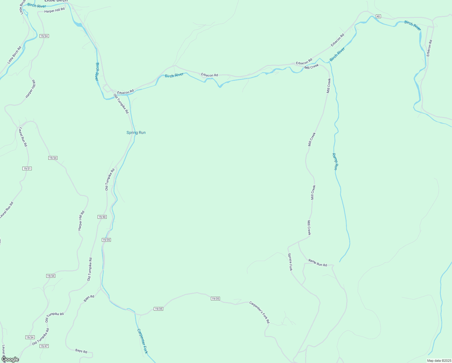 map of restaurants, bars, coffee shops, grocery stores, and more near in Little Birch