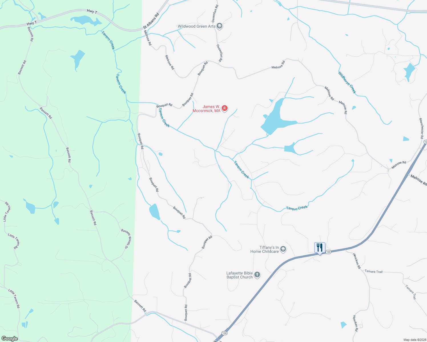 map of restaurants, bars, coffee shops, grocery stores, and more near 18606 Hawks Trail Drive in Wildwood