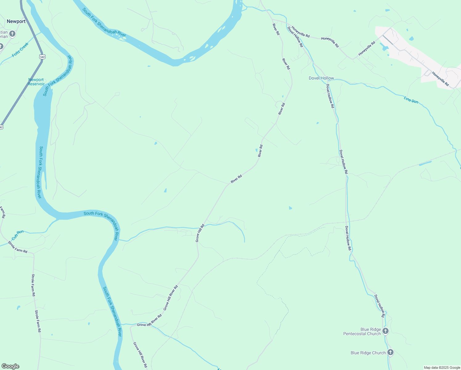 map of restaurants, bars, coffee shops, grocery stores, and more near 2289 River Road in Stanley