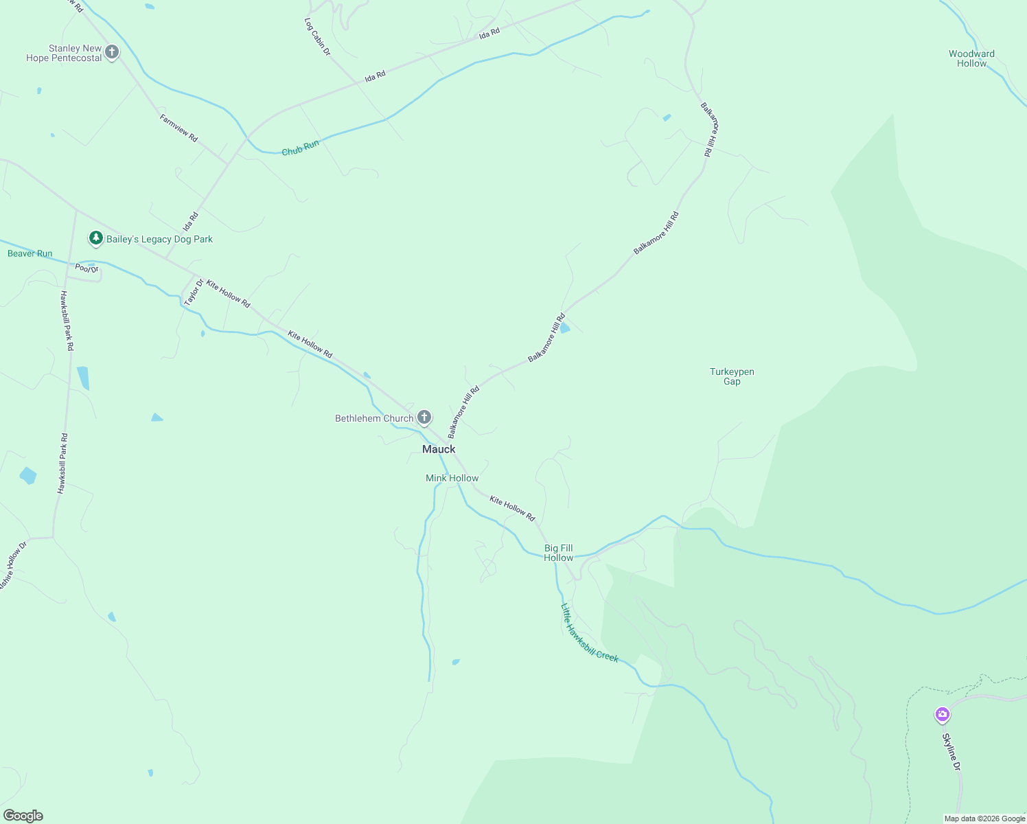 map of restaurants, bars, coffee shops, grocery stores, and more near 2073 Balkamore Hill Road in Stanley