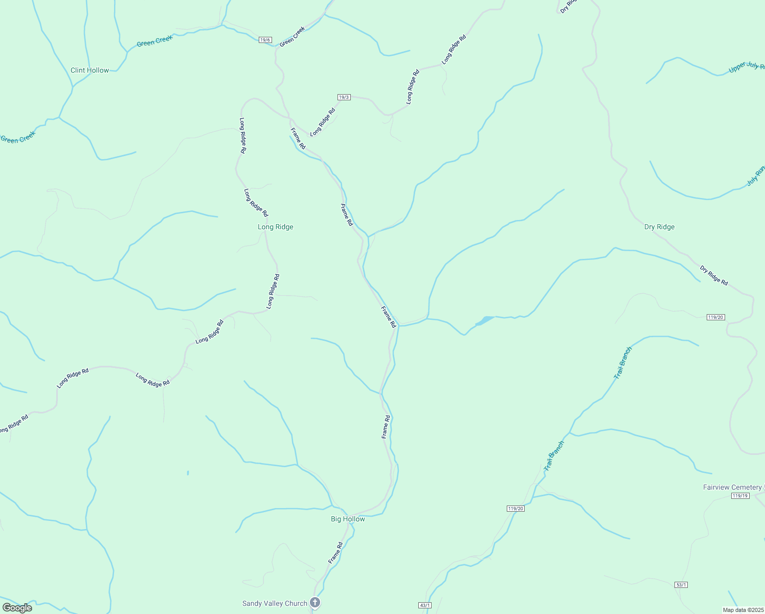 map of restaurants, bars, coffee shops, grocery stores, and more near Frame Road in Walton
