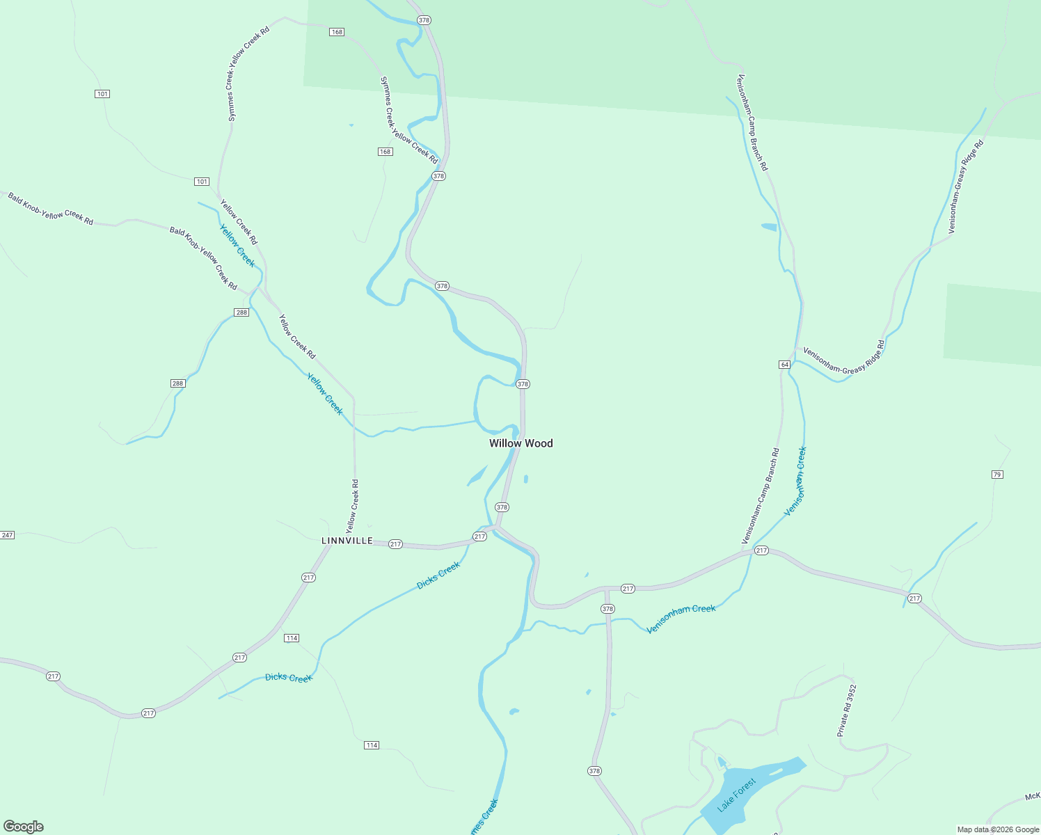 map of restaurants, bars, coffee shops, grocery stores, and more near 5788 Ohio 378 in Willow Wood