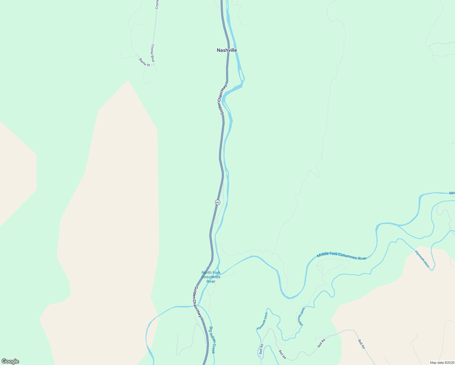 map of restaurants, bars, coffee shops, grocery stores, and more near Golden Chain Highway in El Dorado County