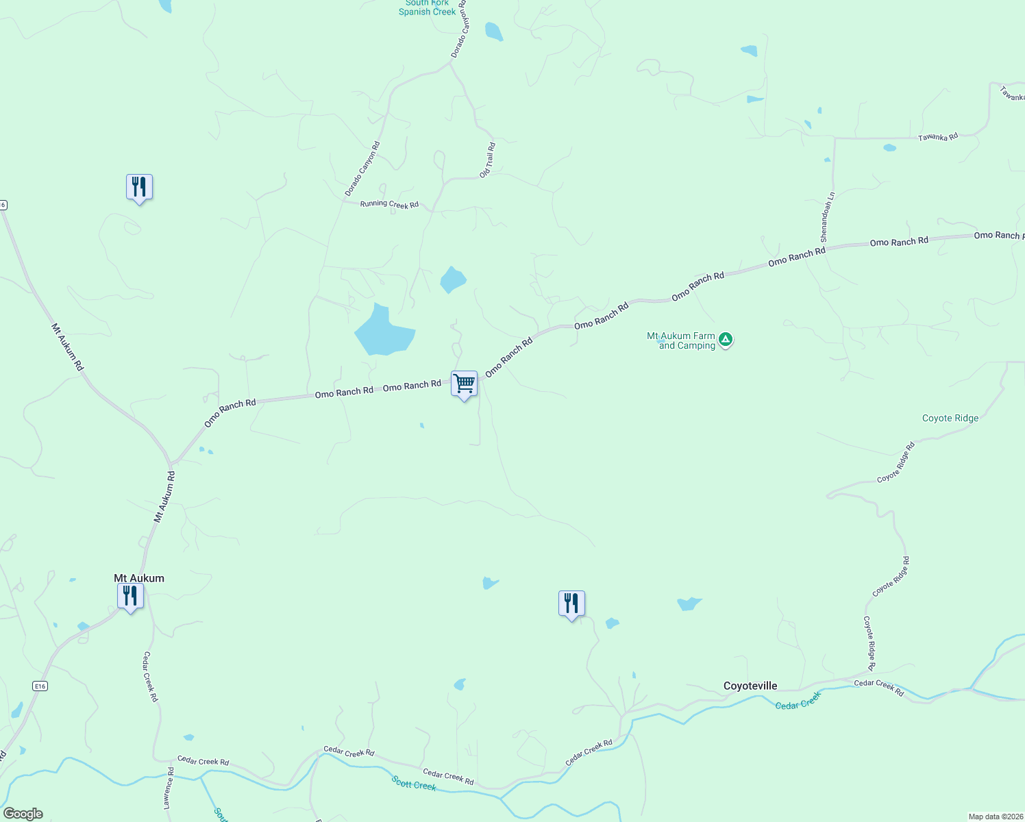 map of restaurants, bars, coffee shops, grocery stores, and more near 7301 Ranch Camp Road in Somerset