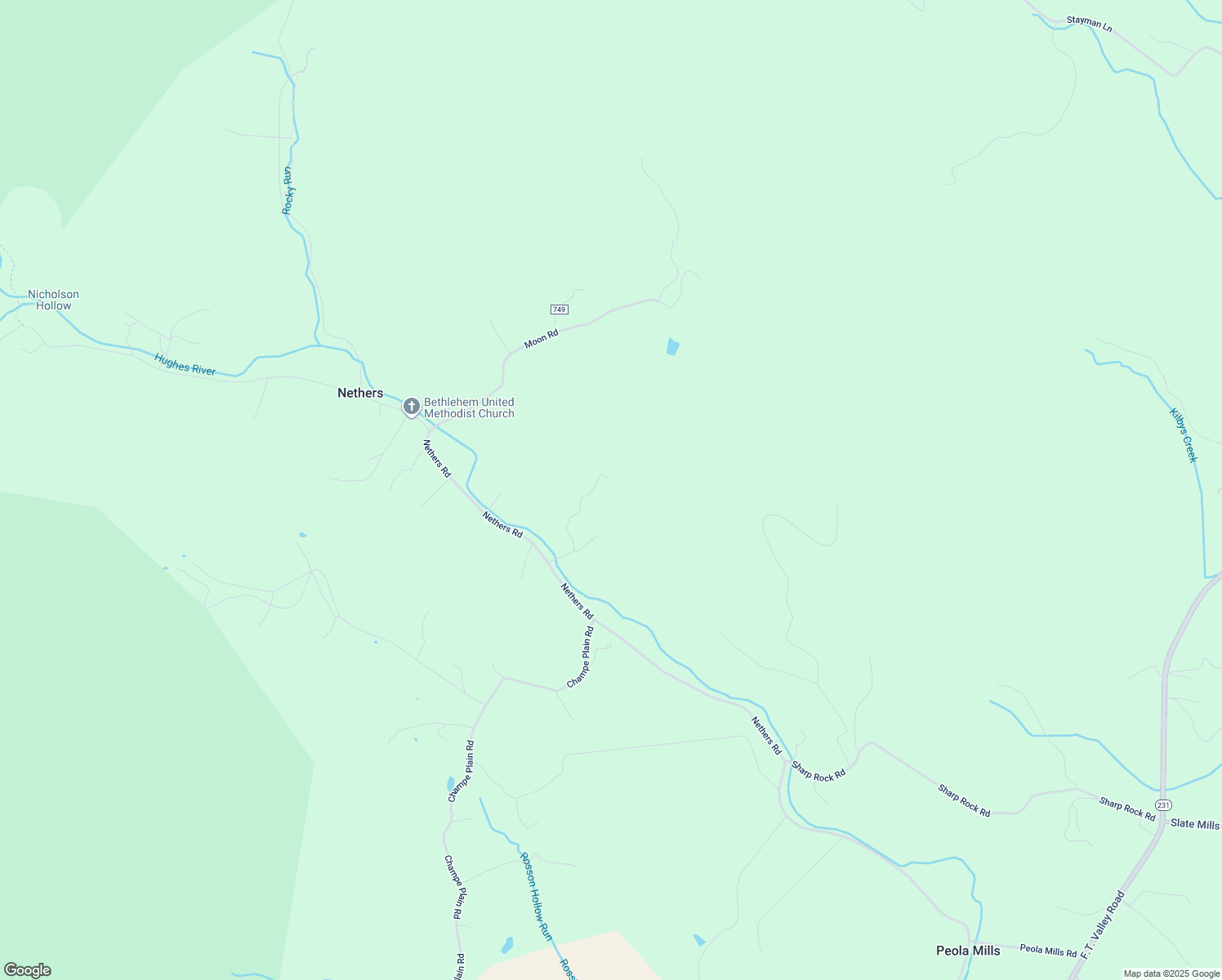 map of restaurants, bars, coffee shops, grocery stores, and more near 21 Augusta Lane in Sperryville