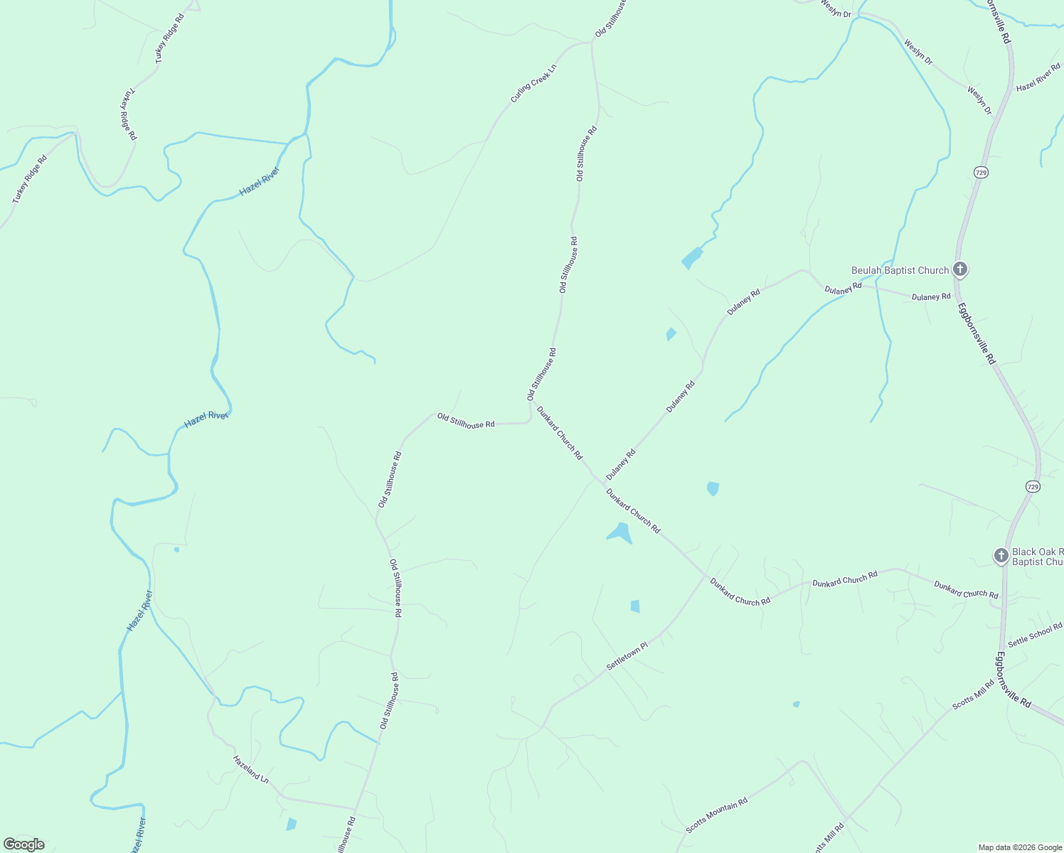 map of restaurants, bars, coffee shops, grocery stores, and more near 8394 Dunkard Church Road in Rixeyville