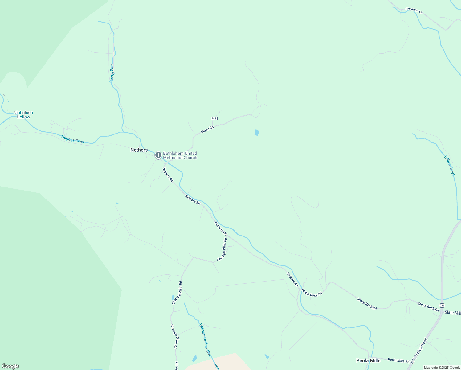 map of restaurants, bars, coffee shops, grocery stores, and more near 21 Augusta Lane in Sperryville