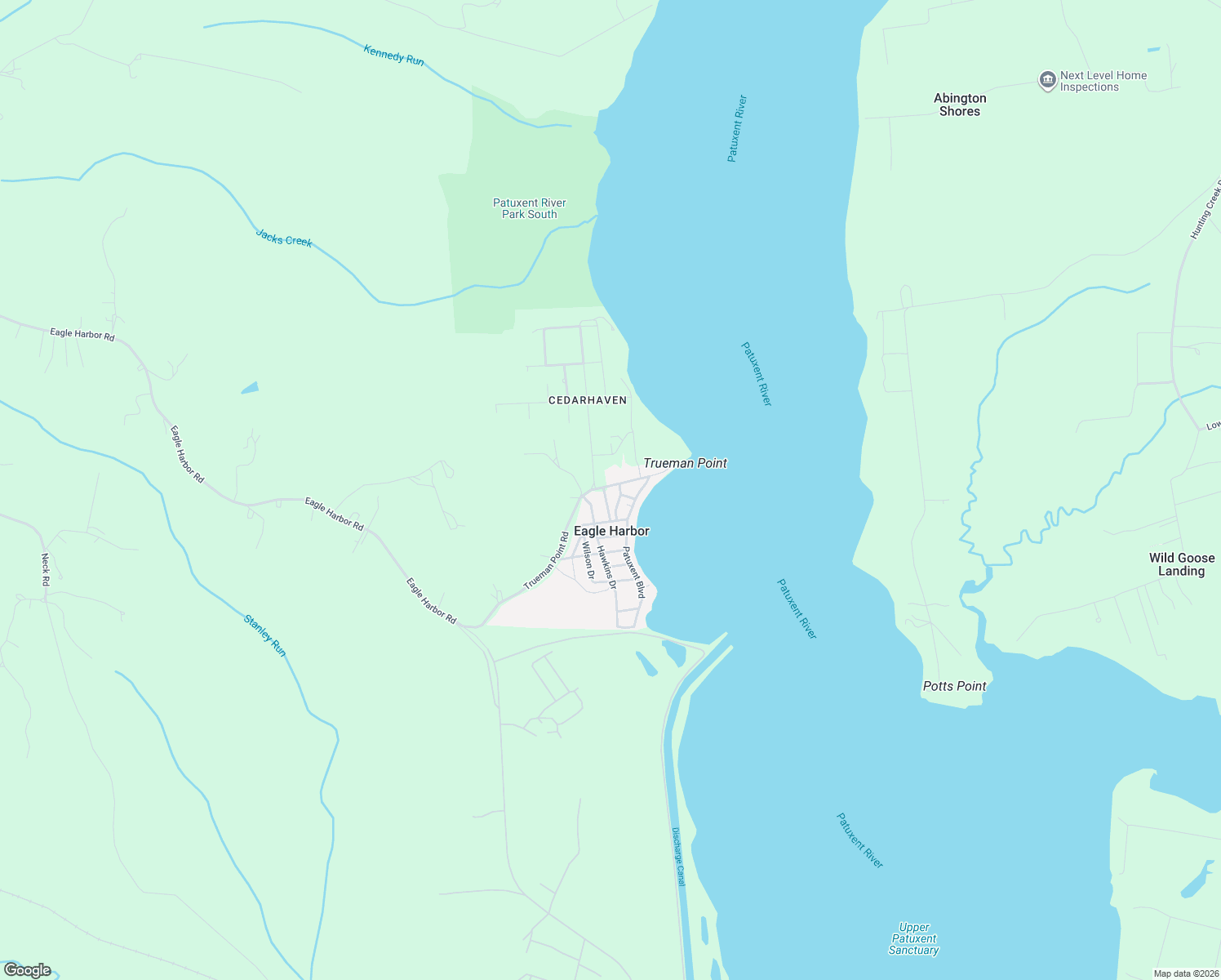 map of restaurants, bars, coffee shops, grocery stores, and more near 18411 Trueman Point Road in Aquasco