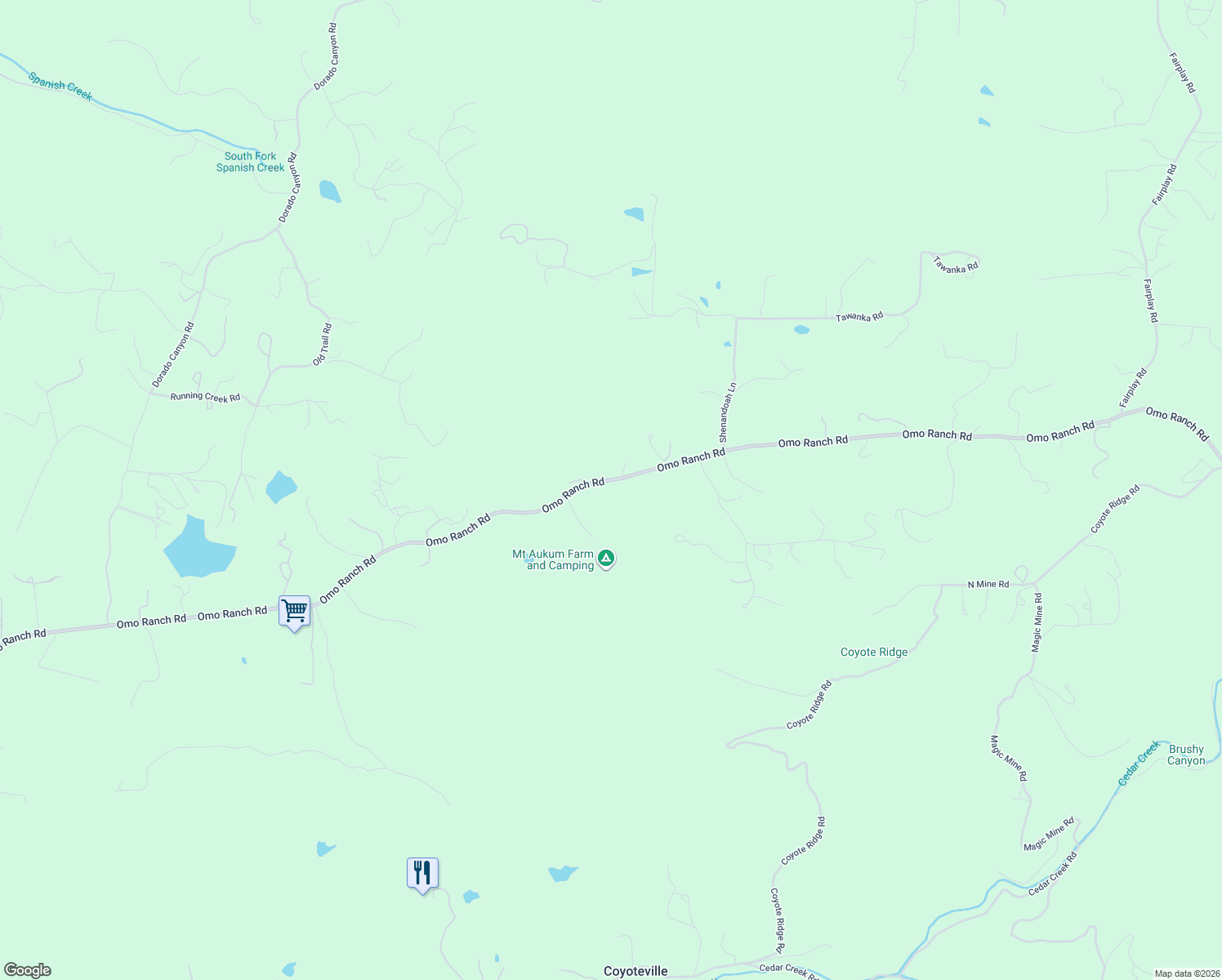 map of restaurants, bars, coffee shops, grocery stores, and more near 3260 Omo Ranch Road in Somerset