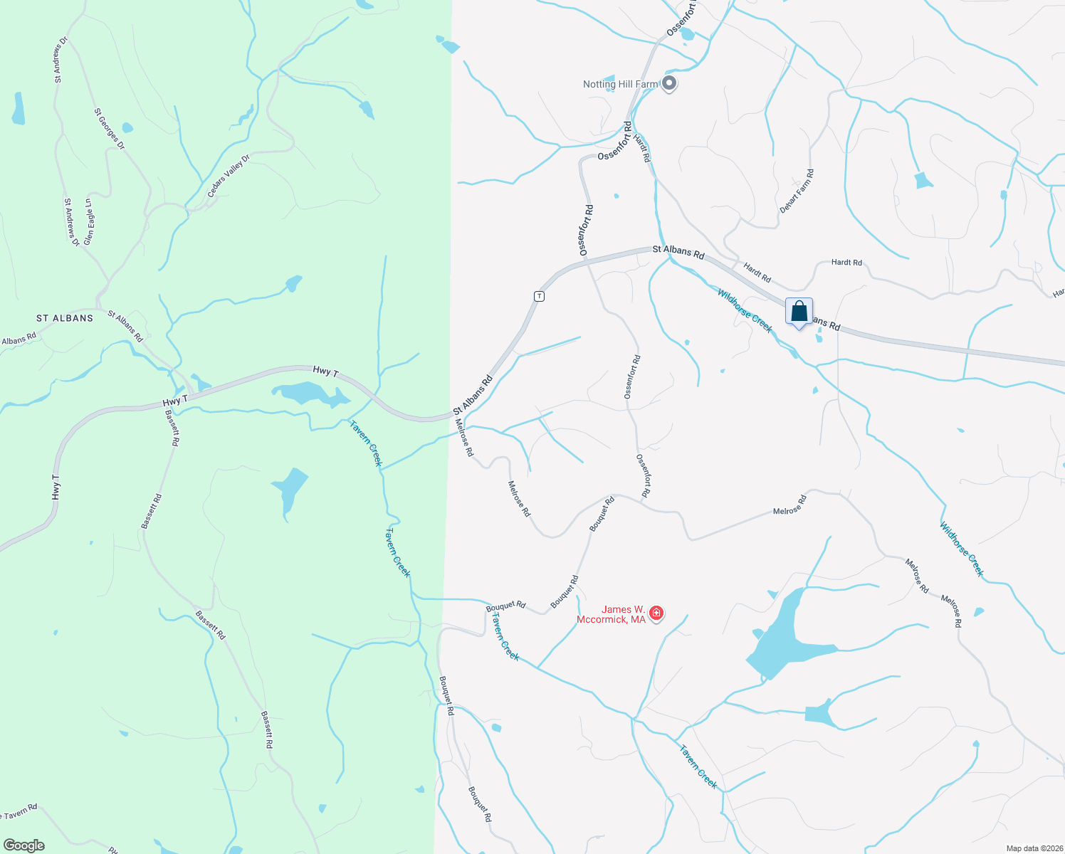 map of restaurants, bars, coffee shops, grocery stores, and more near 2919 Saint Albans Forest Circle in Wildwood