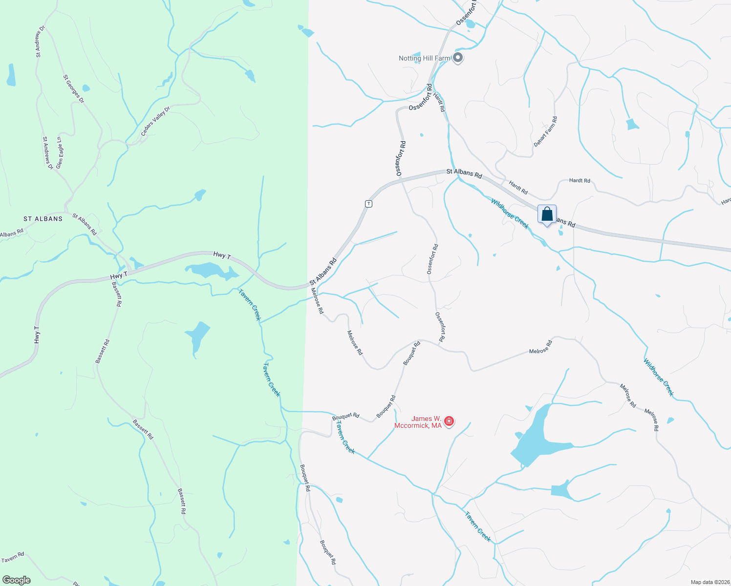 map of restaurants, bars, coffee shops, grocery stores, and more near 2919 Saint Albans Forest Circle in Wildwood