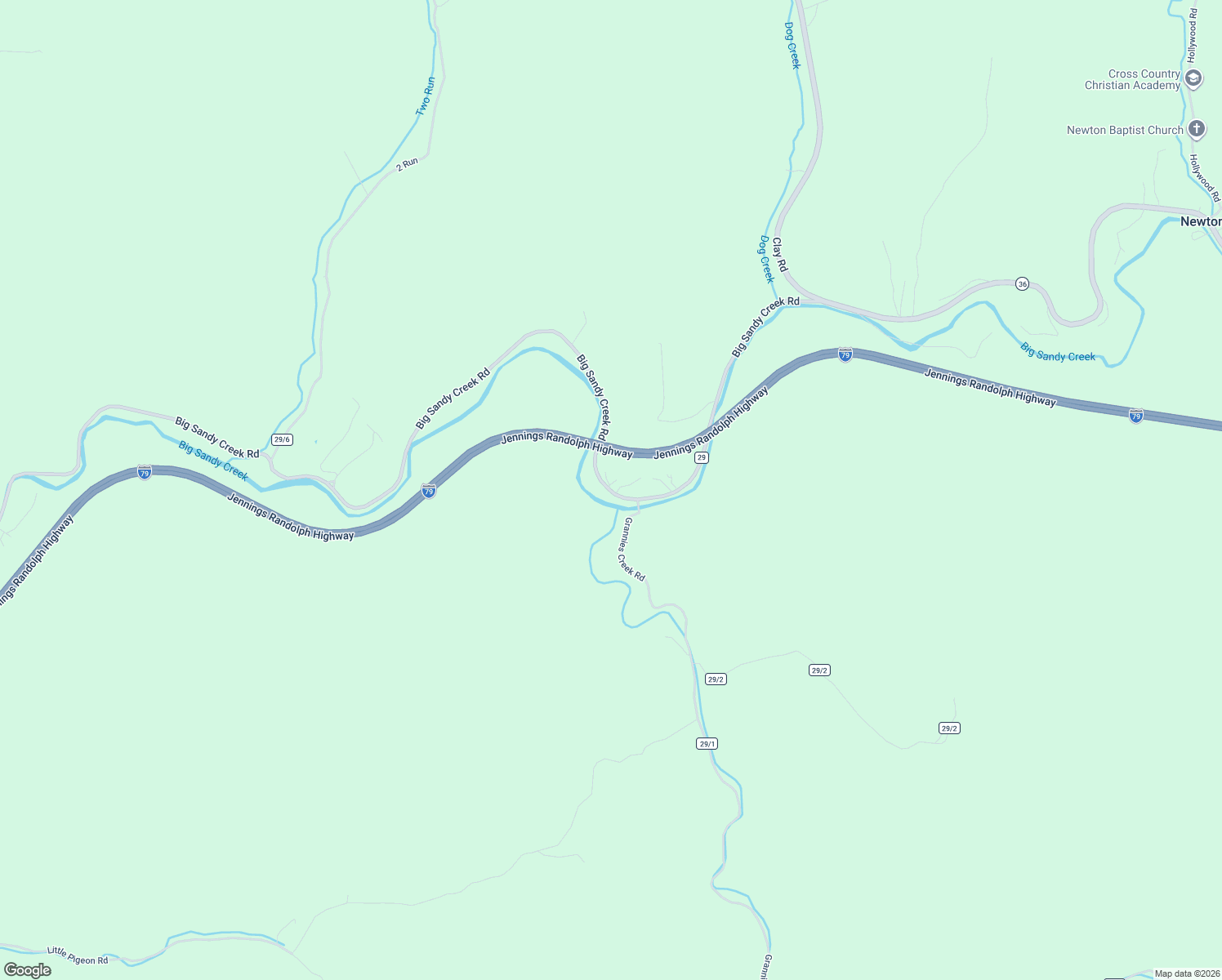 map of restaurants, bars, coffee shops, grocery stores, and more near 486 Big Sandy Creek Rd in Roane