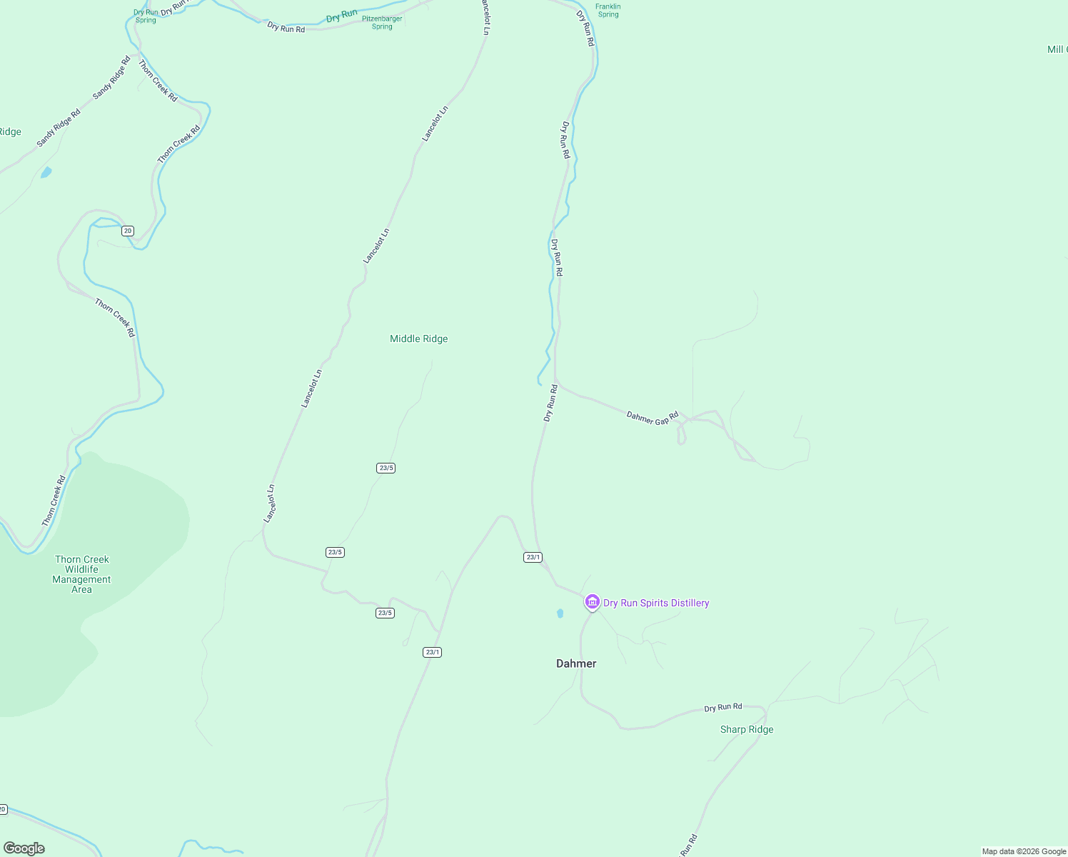 map of restaurants, bars, coffee shops, grocery stores, and more near 2817 Dry Run Road in Franklin