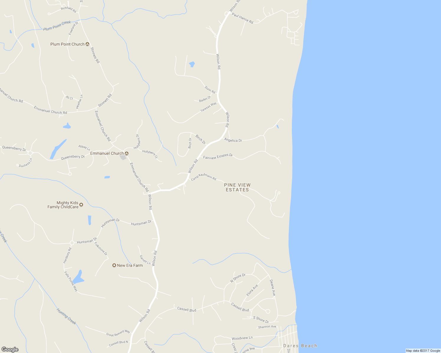 map of restaurants, bars, coffee shops, grocery stores, and more near 4330 Camp Kaufmann Road in Huntingtown