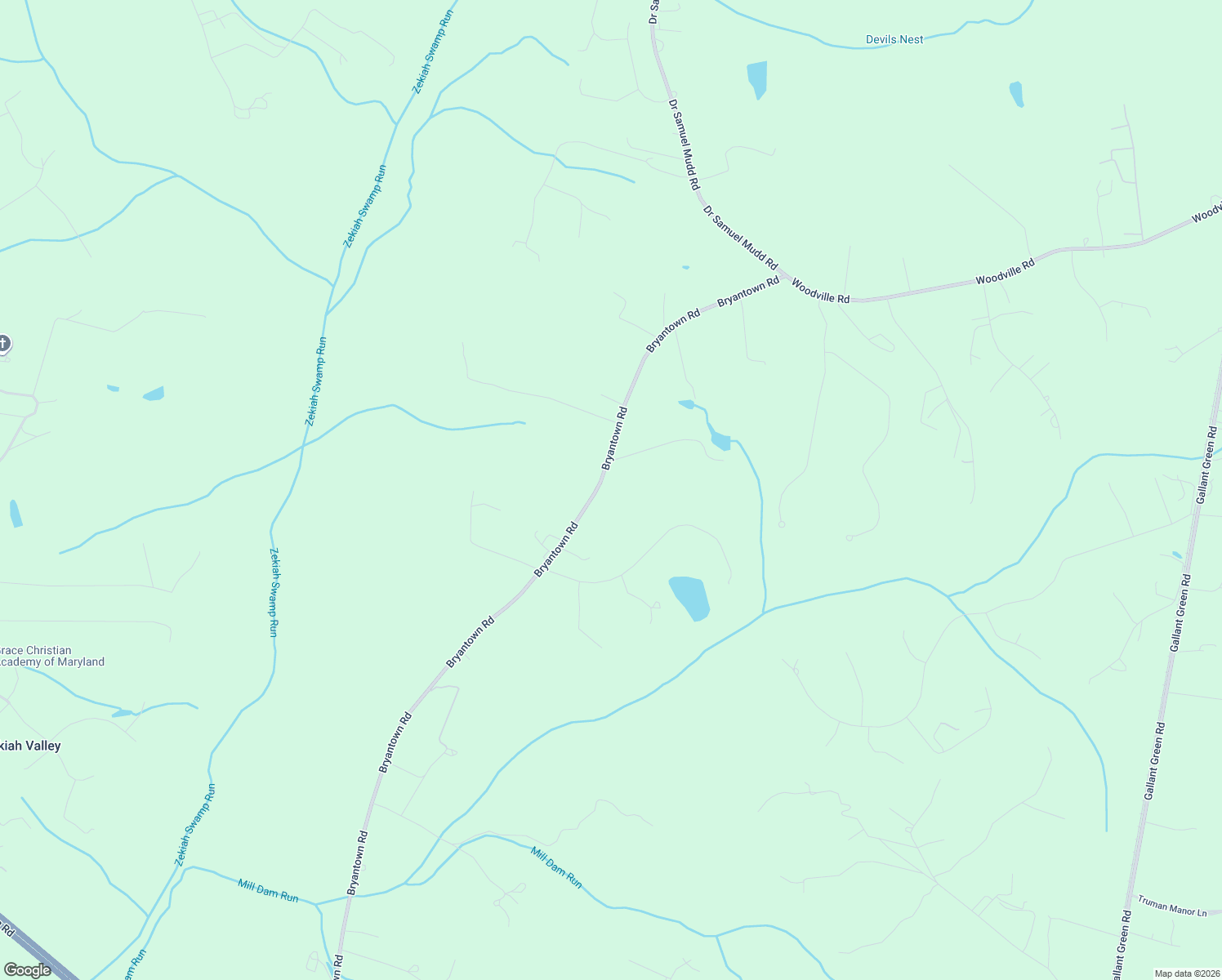 map of restaurants, bars, coffee shops, grocery stores, and more near 4760 Bryantown Road in Waldorf