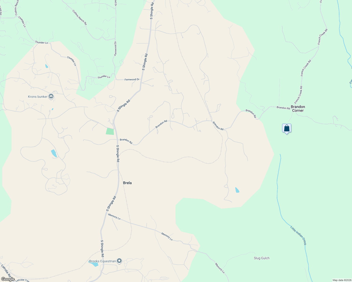map of restaurants, bars, coffee shops, grocery stores, and more near 7388 Brandon Road in Shingle Springs