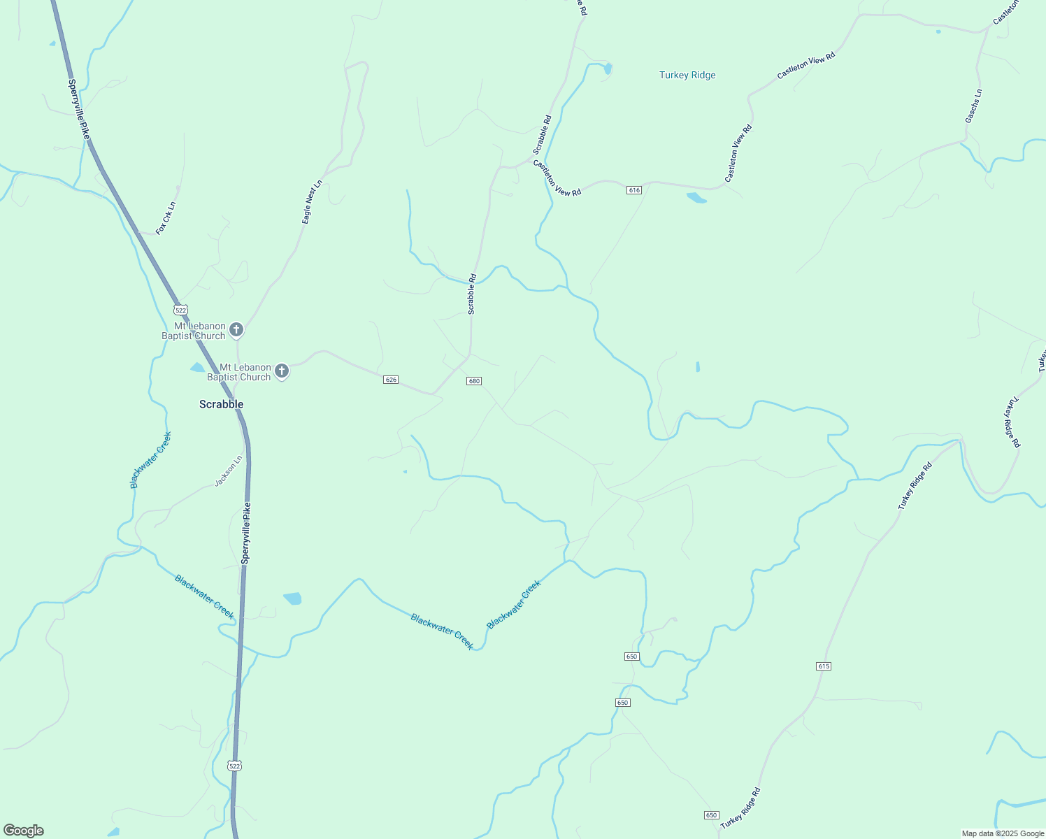 map of restaurants, bars, coffee shops, grocery stores, and more near 26 Hidden Run Lane in Castleton