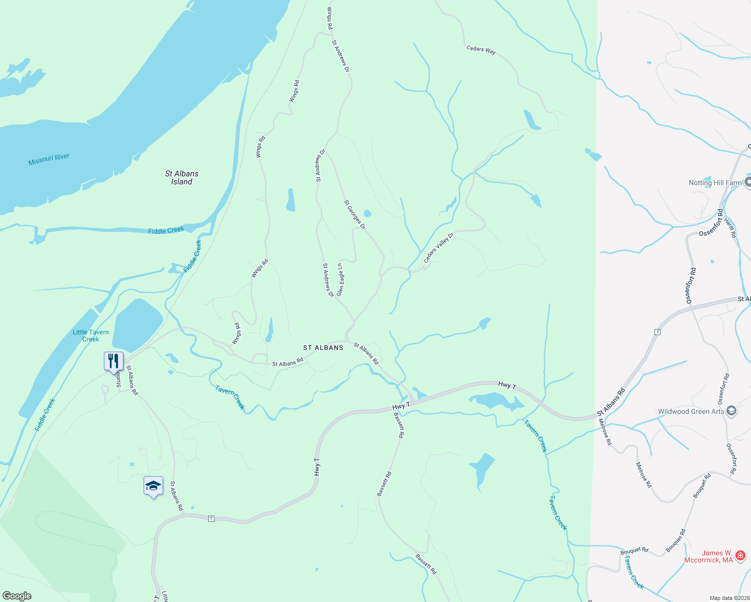 map of restaurants, bars, coffee shops, grocery stores, and more near 108 Club Creek Court in Franklin County